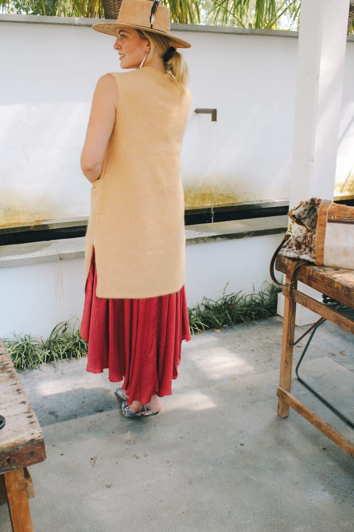 Long Vest- Soft Heathered OrangeCT PlageCardigan