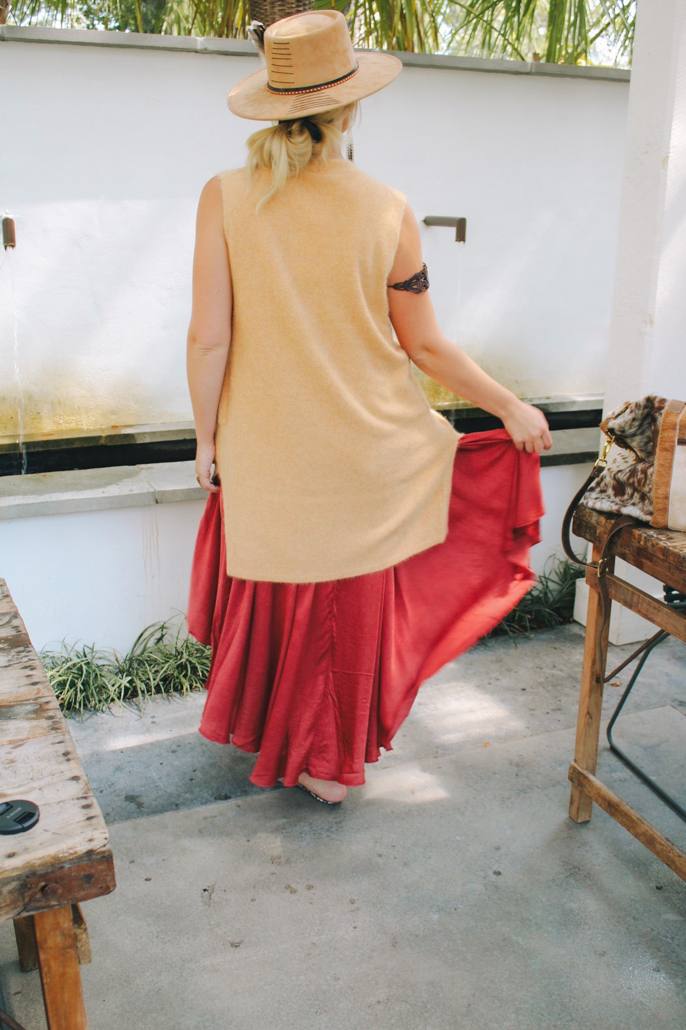 Long Vest- Soft Heathered OrangeCT PlageCardigan