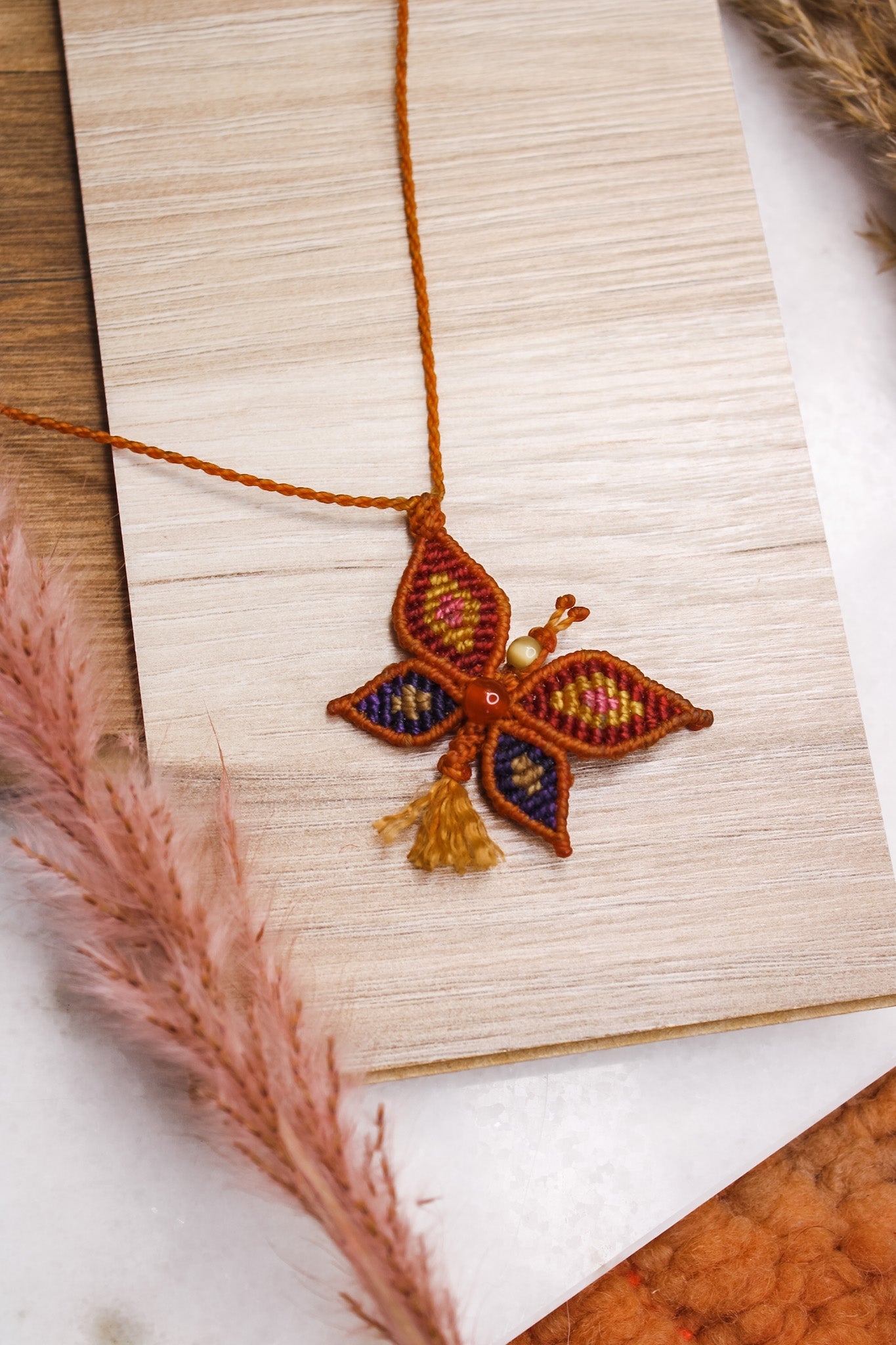 Macrame Butterfly NecklaceAdaArtNecklace