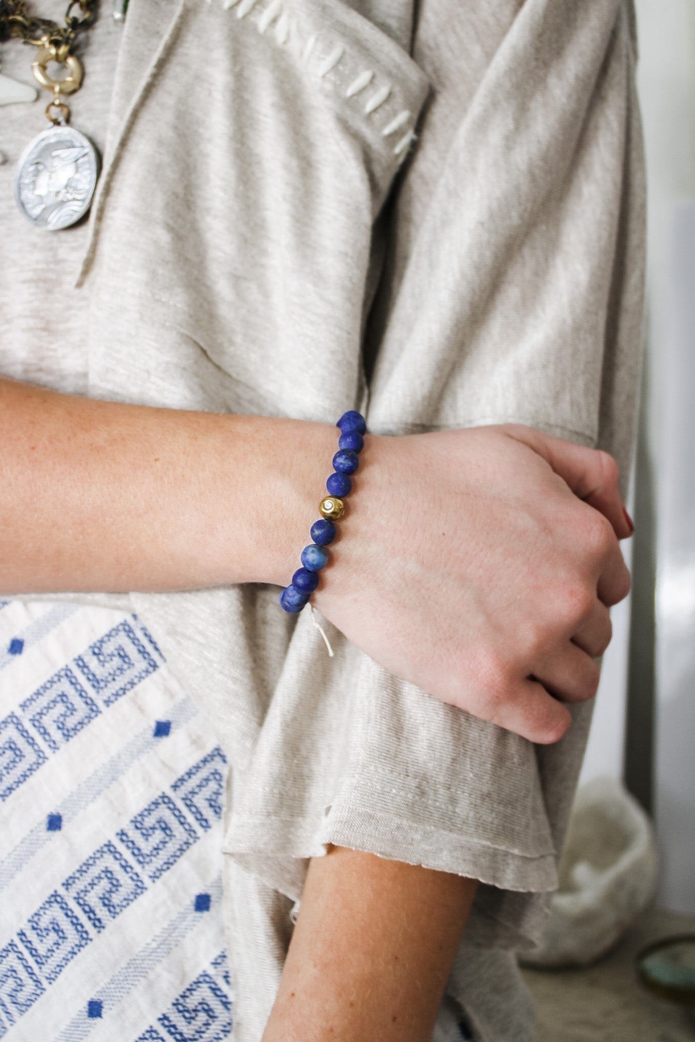 Matte Blue Lapis BraceletPerle du BoisBracelet