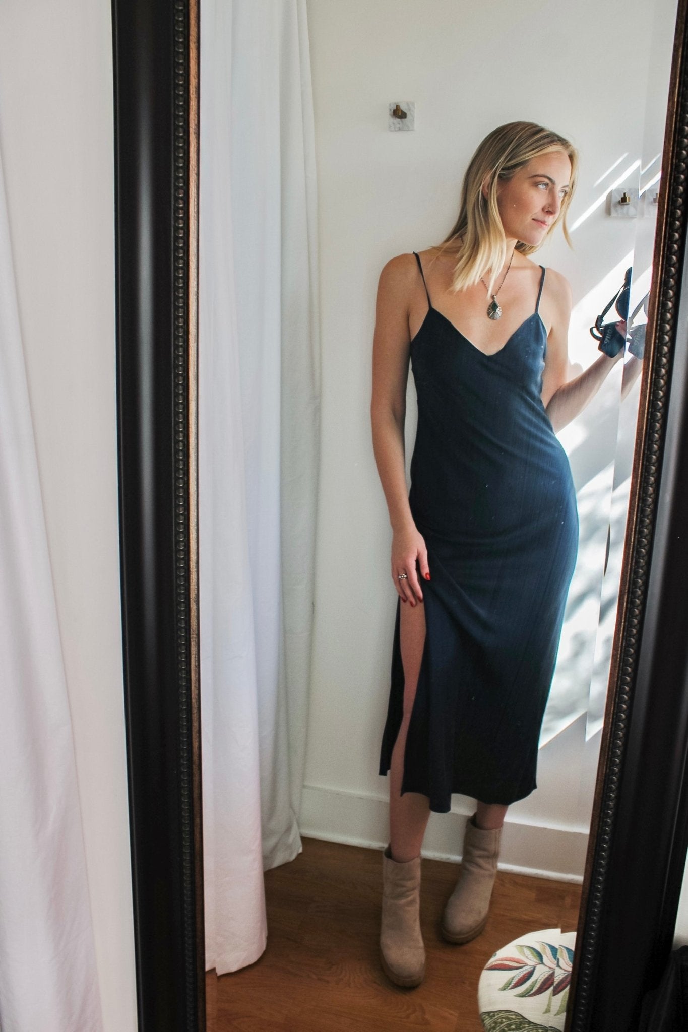 Midi Dress w Side Slit- French NavyMichelle Jonasdress