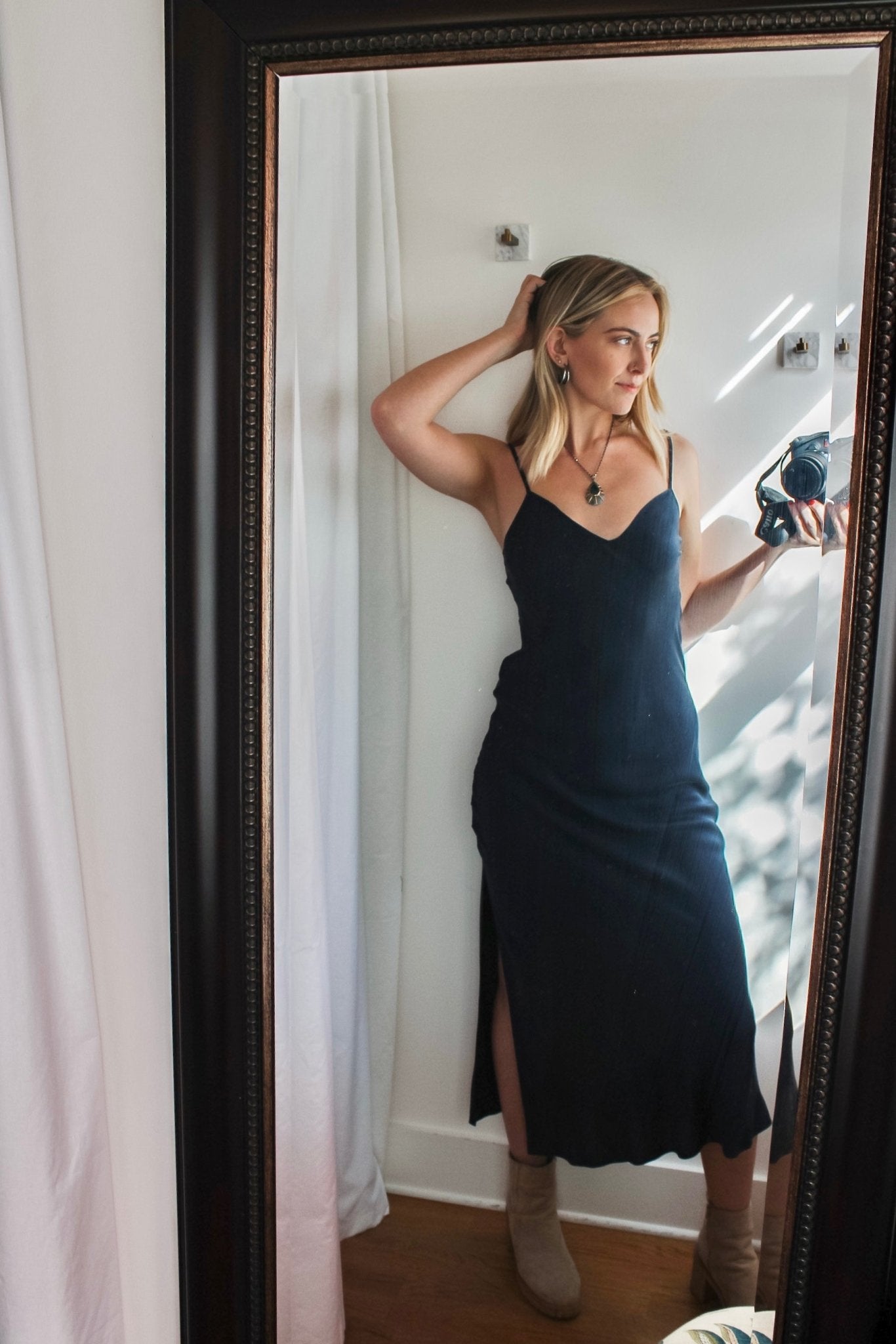 Midi Dress w Side Slit- French NavyMichelle Jonasdress