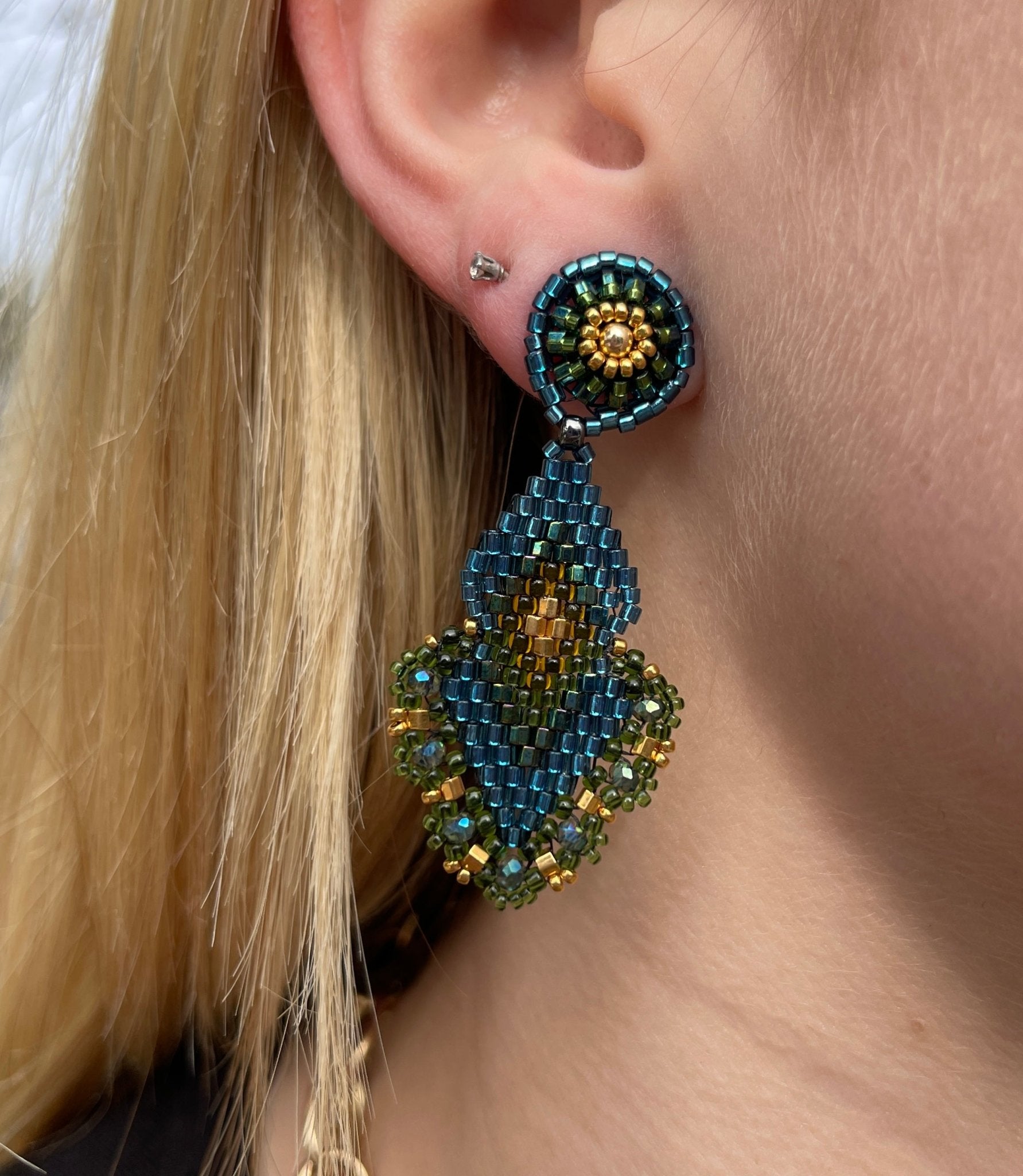 Miguel Ases Blue and Emerald EarringsMiguel AsesEarrings