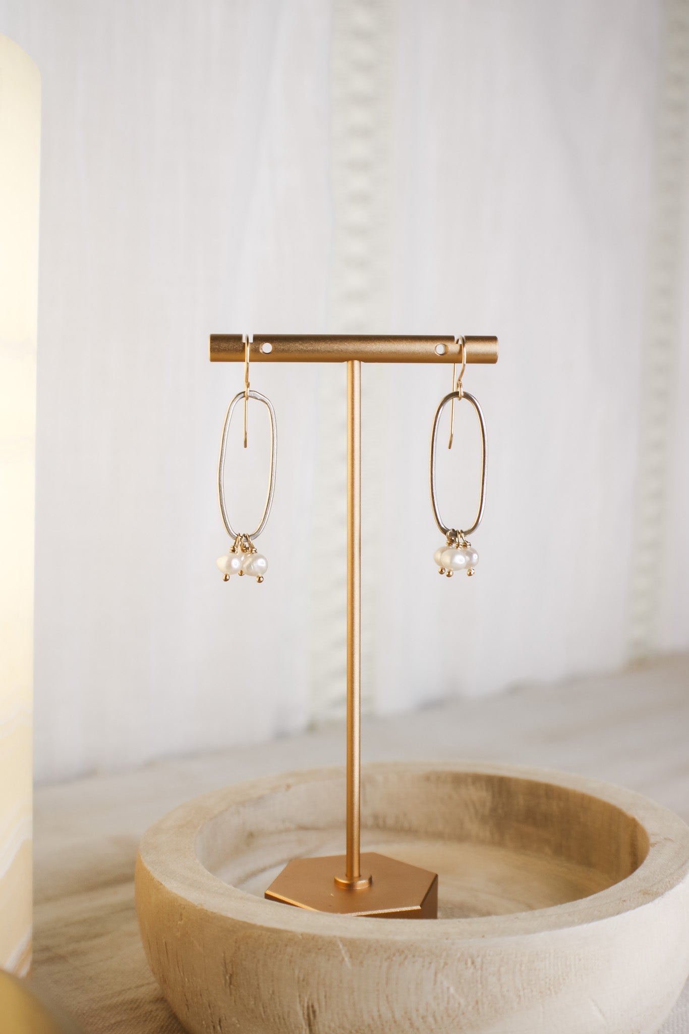 Mix Metal Pearl Earrings #7119James & JezebelleEarrings