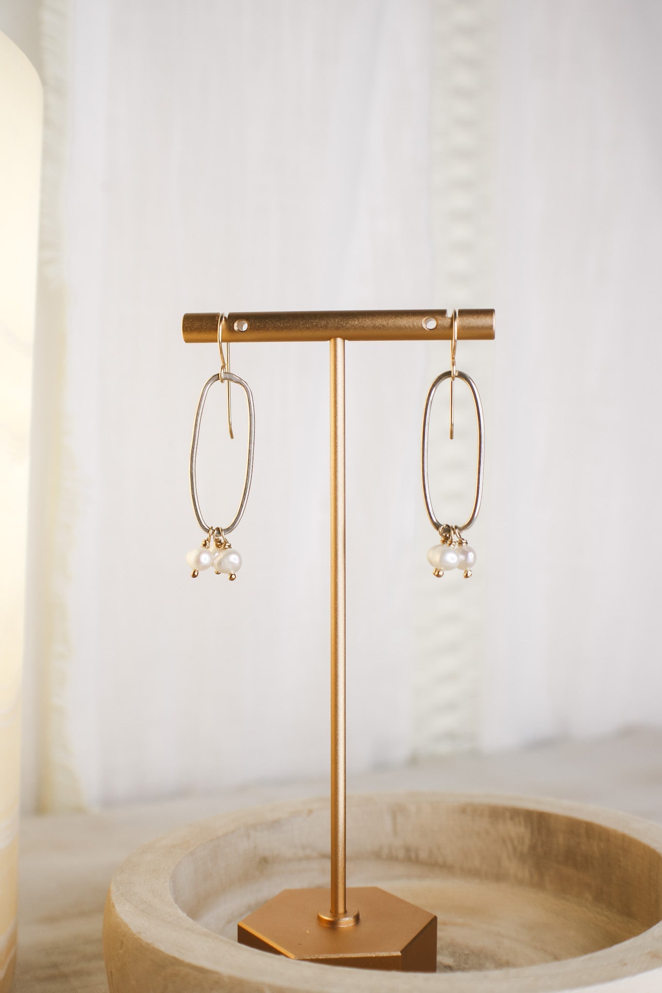 Mix Metal Pearl Earrings #7119James & JezebelleEarrings