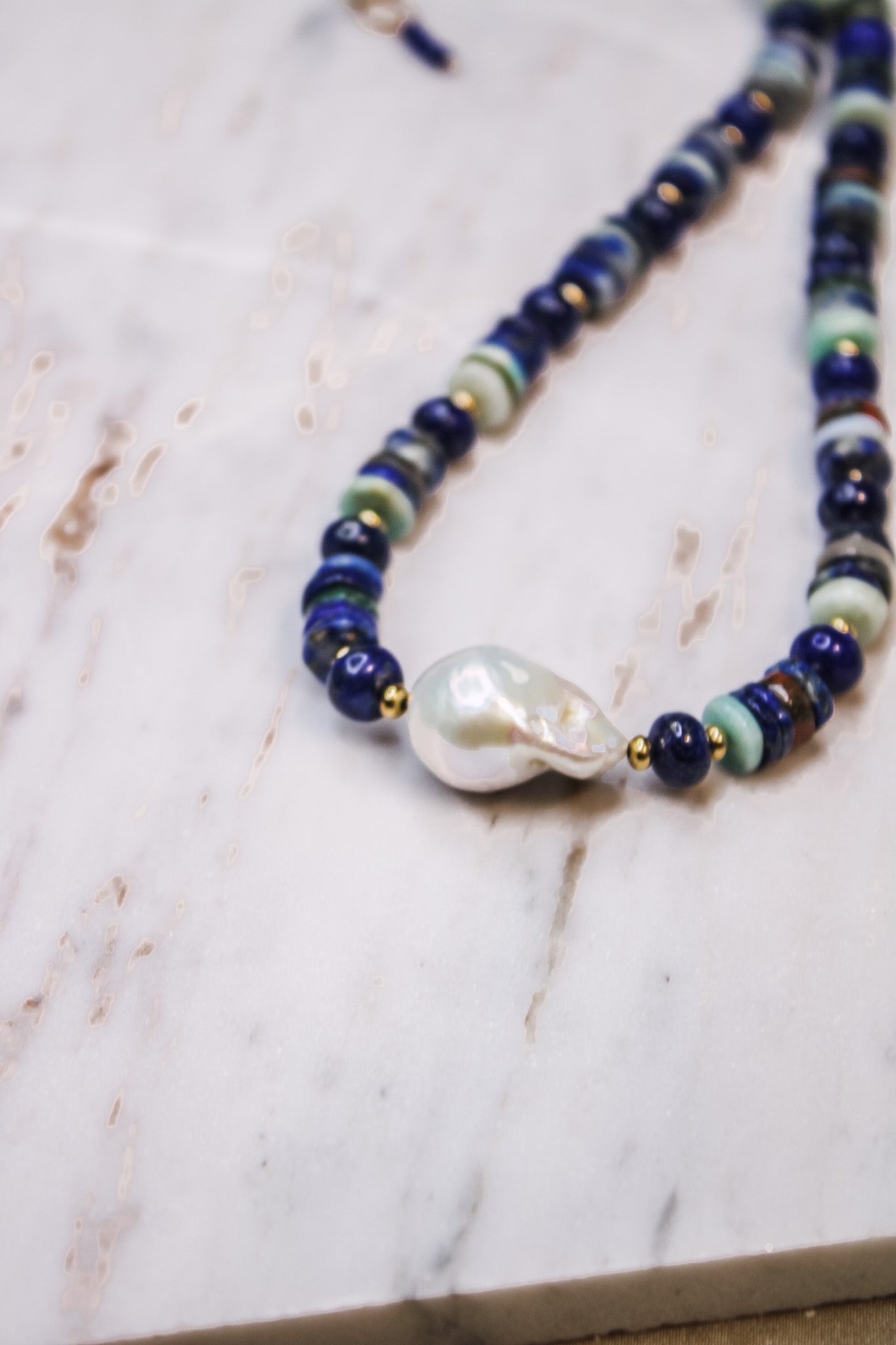 Mixed Gemstone Heishi NecklaceBeth ZinkNecklace