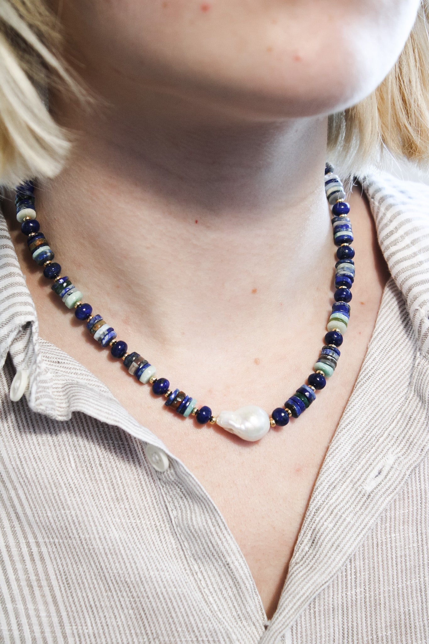 Mixed Gemstone Heishi NecklaceBeth ZinkNecklace