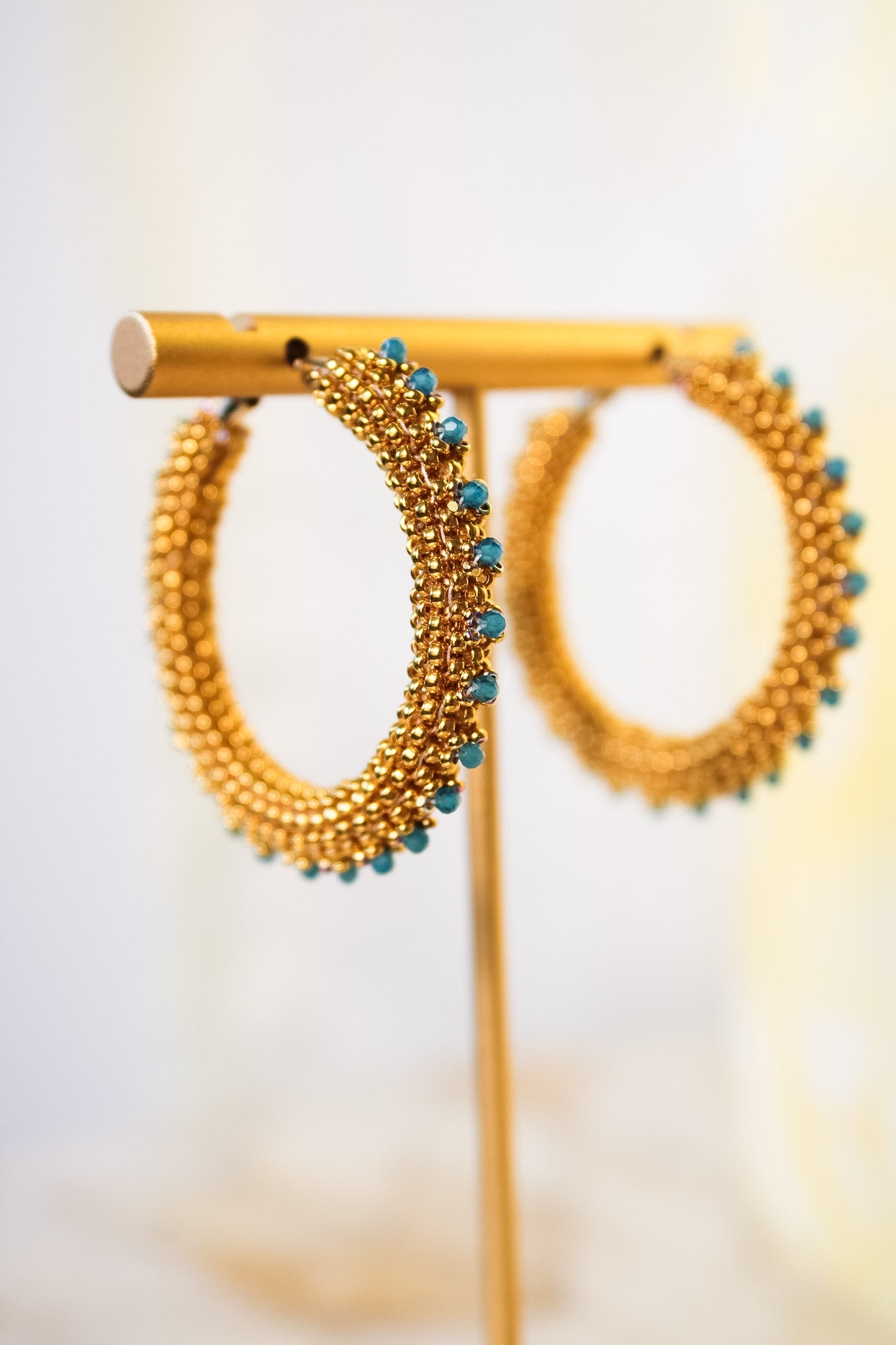 Neon Apatite Beaded Hoop EarringDebra PyeattEarrings