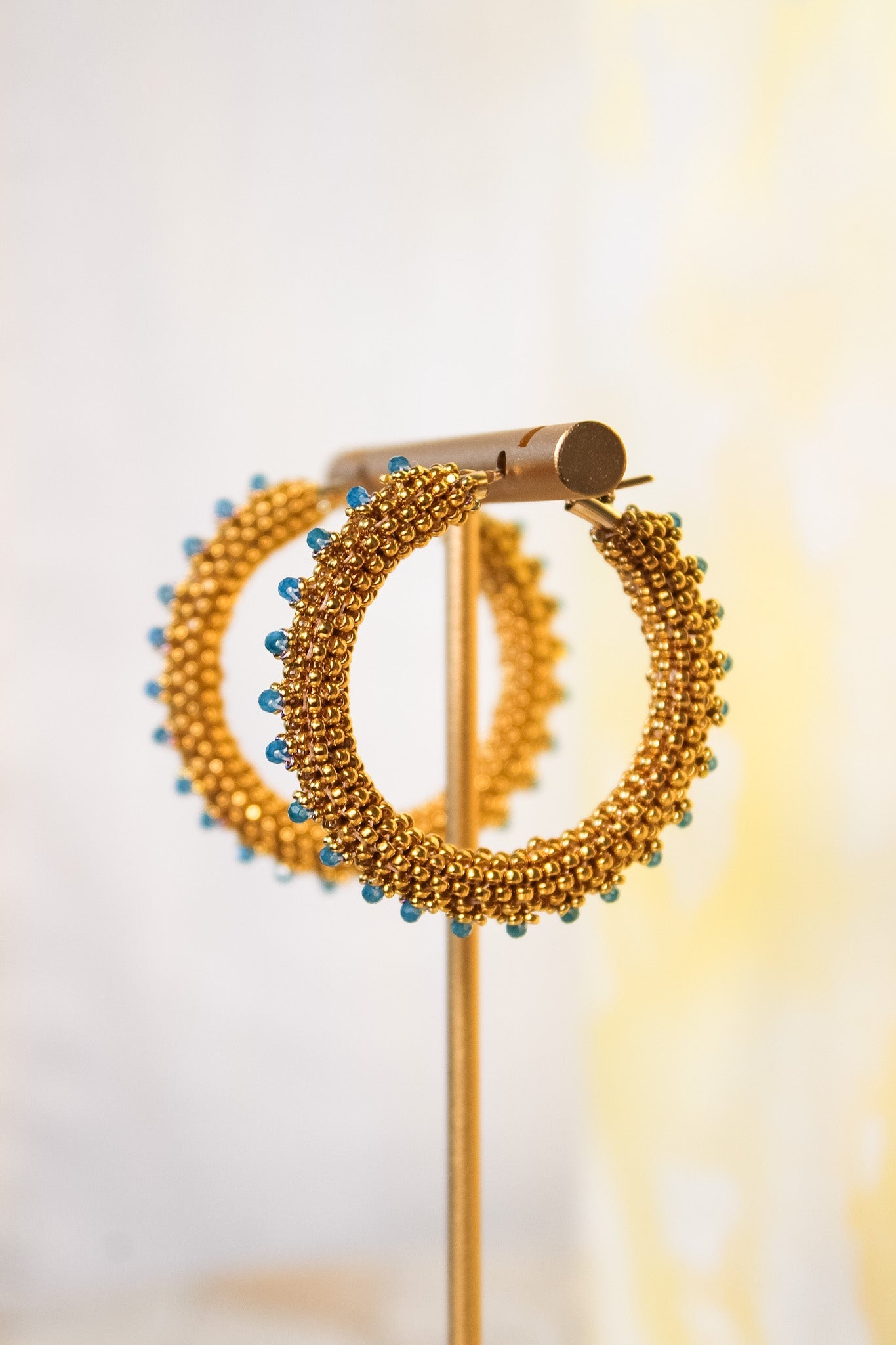 Neon Apatite Beaded Hoop EarringDebra PyeattEarrings