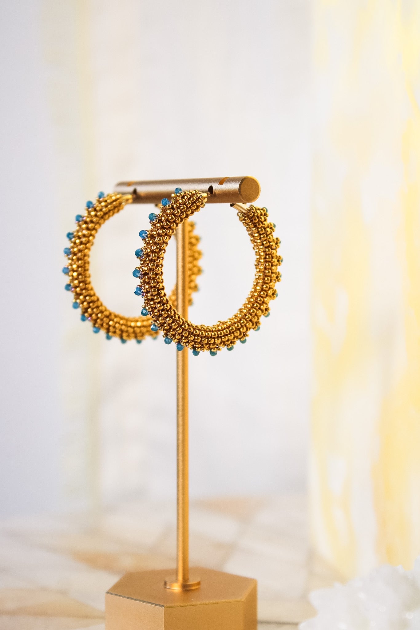 Neon Apatite Beaded Hoop EarringDebra PyeattEarrings