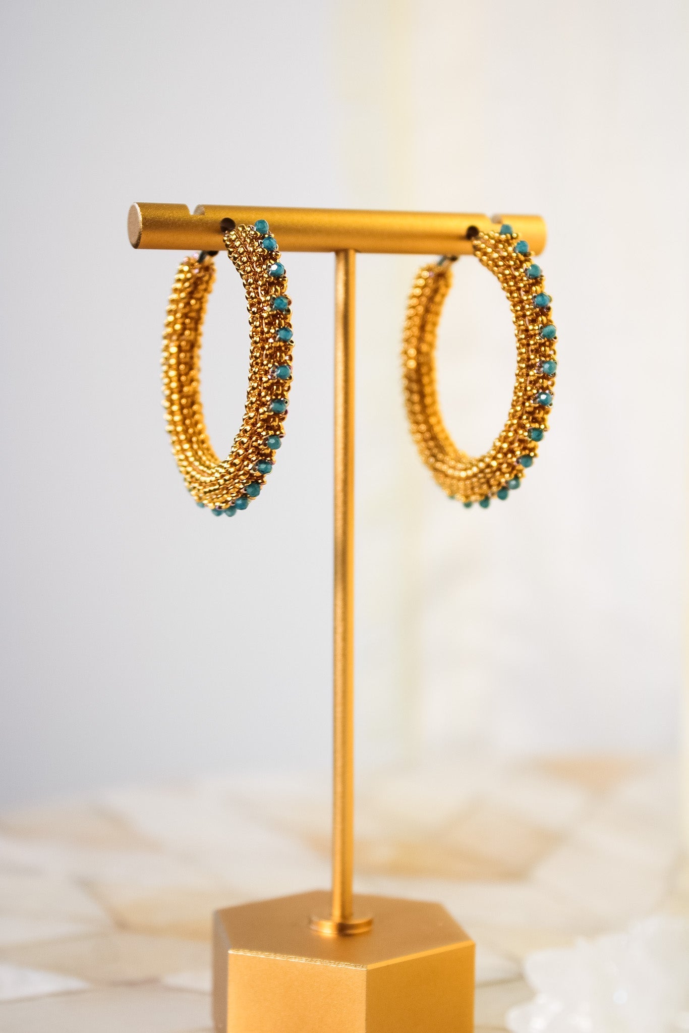 Neon Apatite Beaded Hoop EarringDebra PyeattEarrings