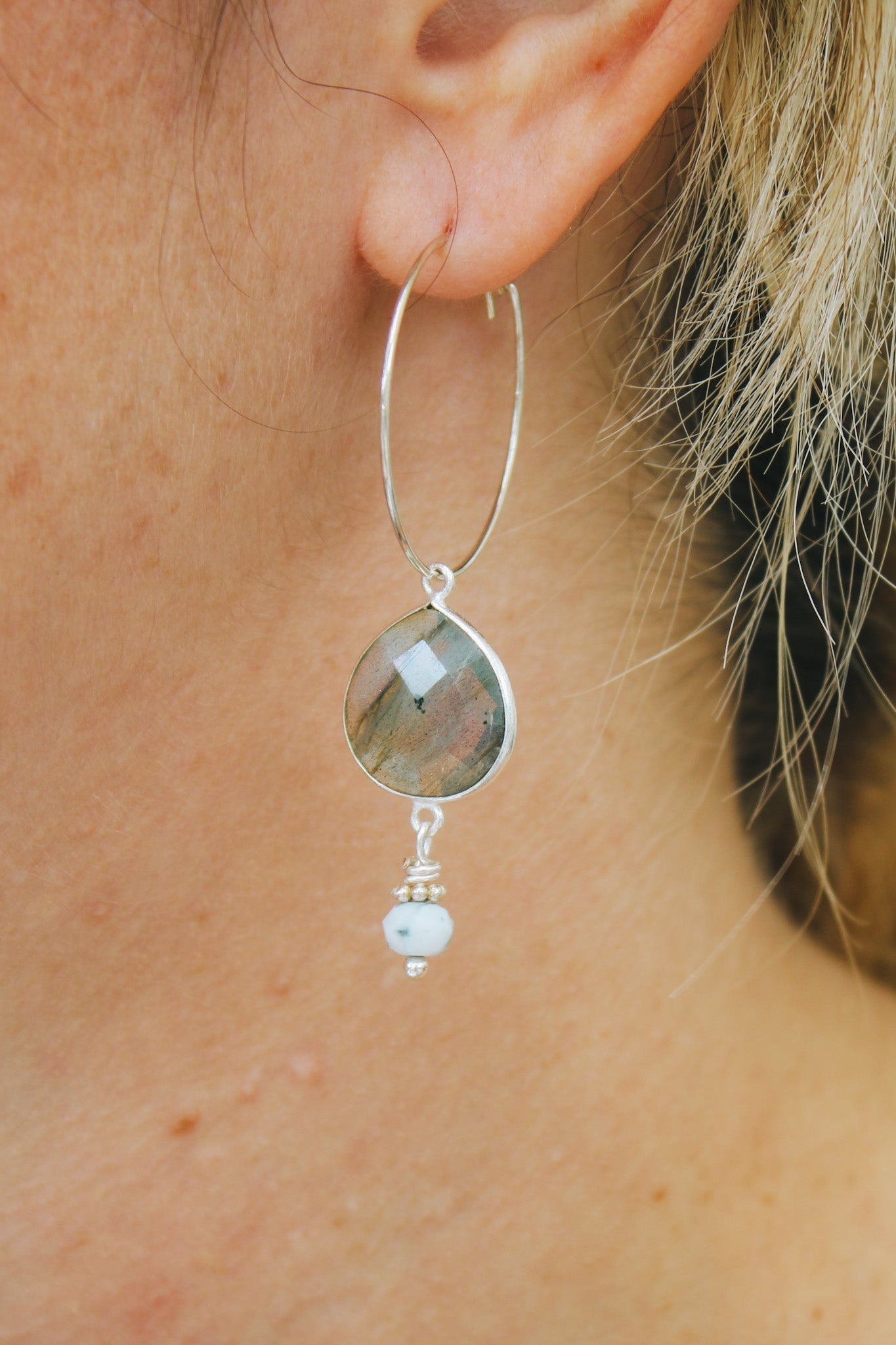 Oval Labradorite Earrings #422Elizabeth WEarrings