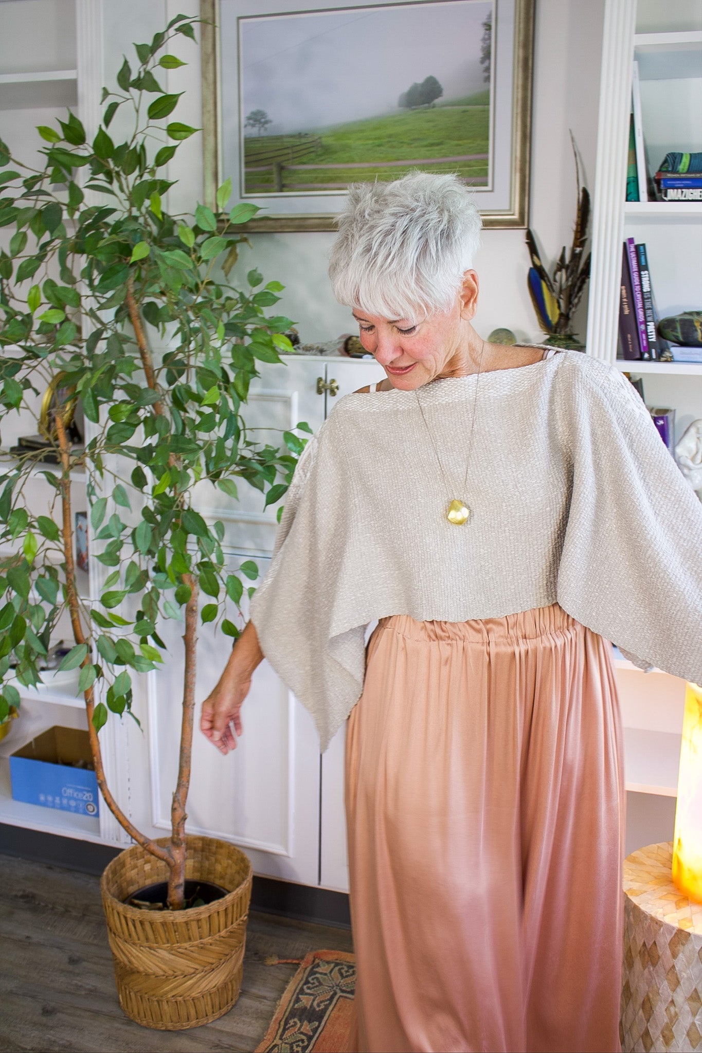 Palazzo Pant in Silk Charmeuse- Acacia & LacMiranda BennettPants