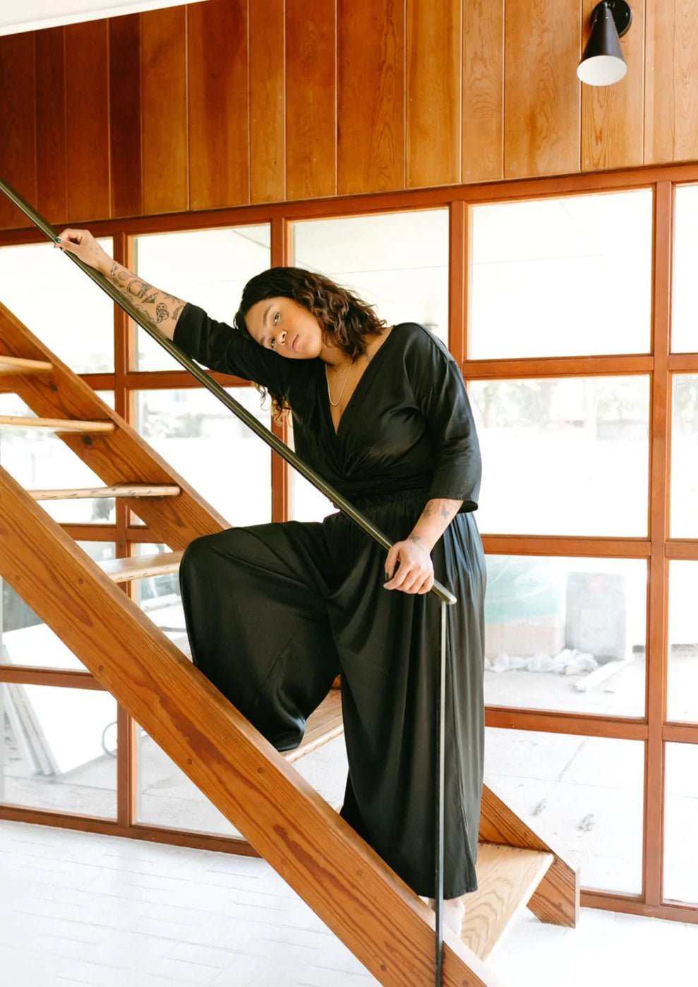 Palazzo Pant in Silk Charmeuse- BlackMiranda BennettPants