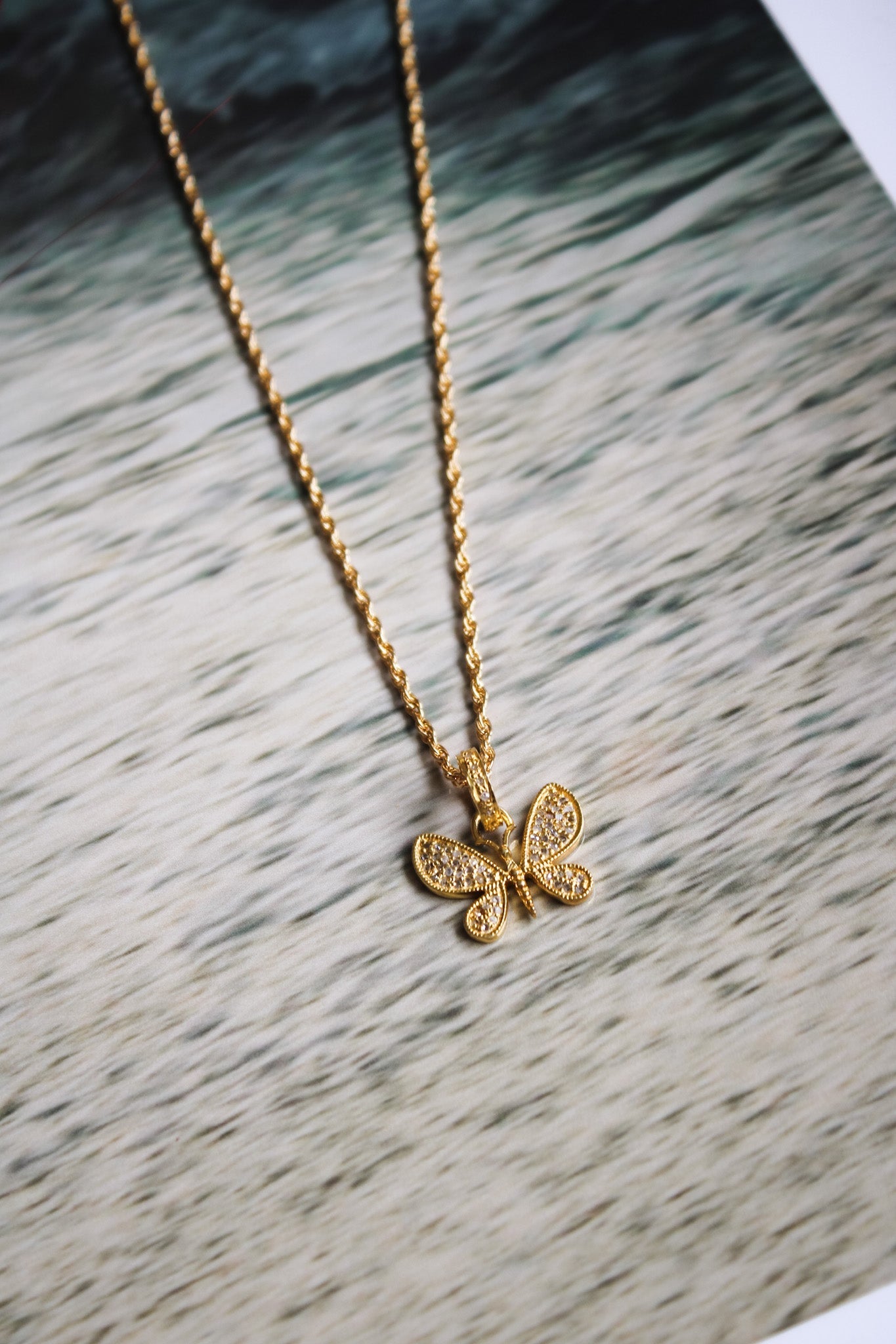 Pave Diamond Butterfly on Rope ChainBeth ZinkNecklace