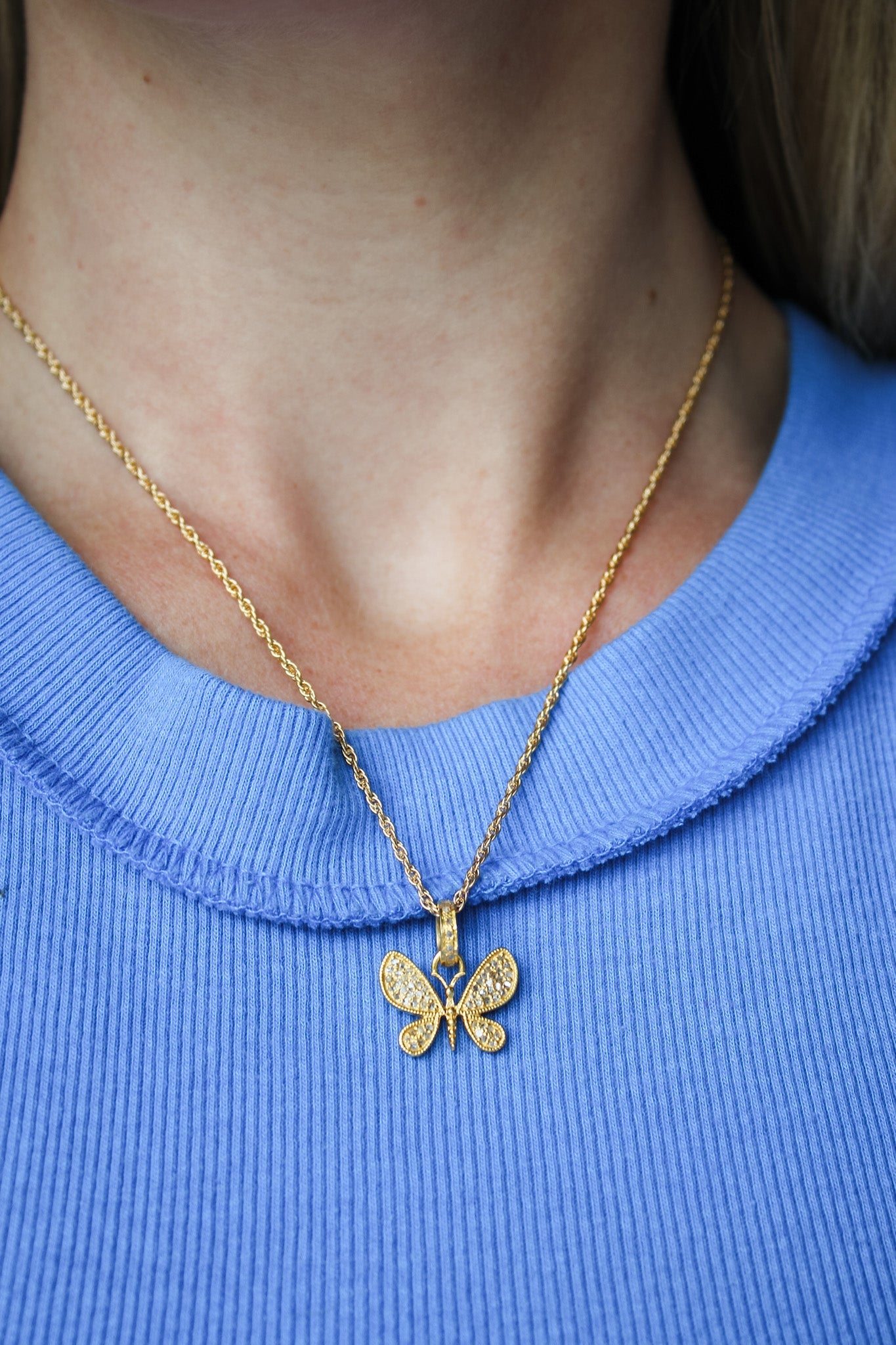 Pave Diamond Butterfly on Rope ChainBeth ZinkNecklace