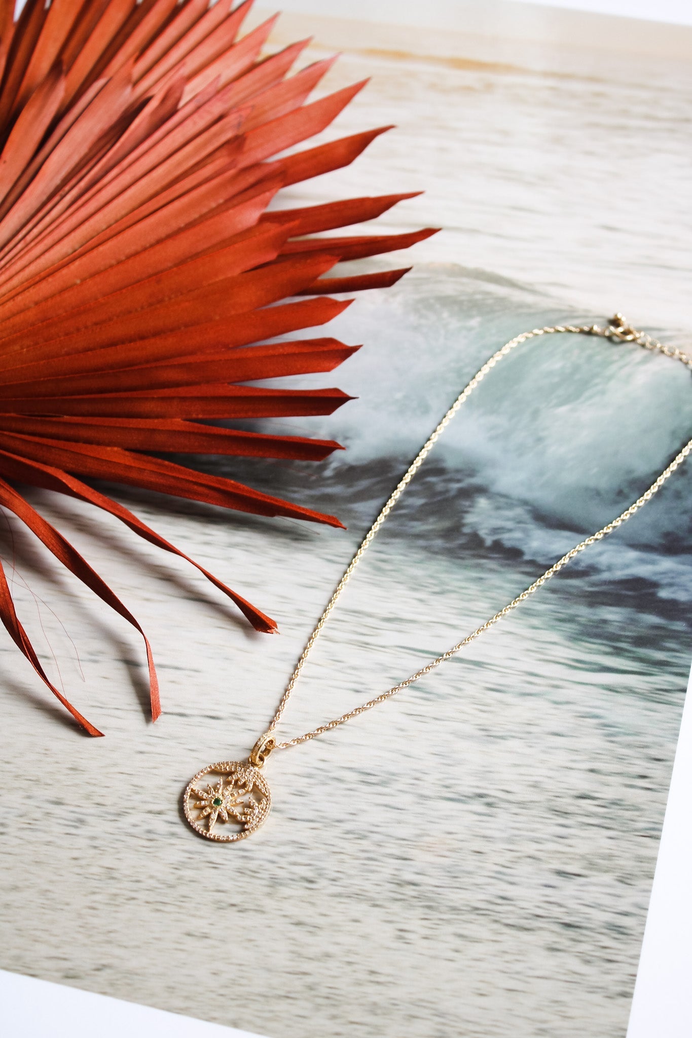 Pave Diamond Star w Emerald Pendant NecklaceBeth ZinkNecklace