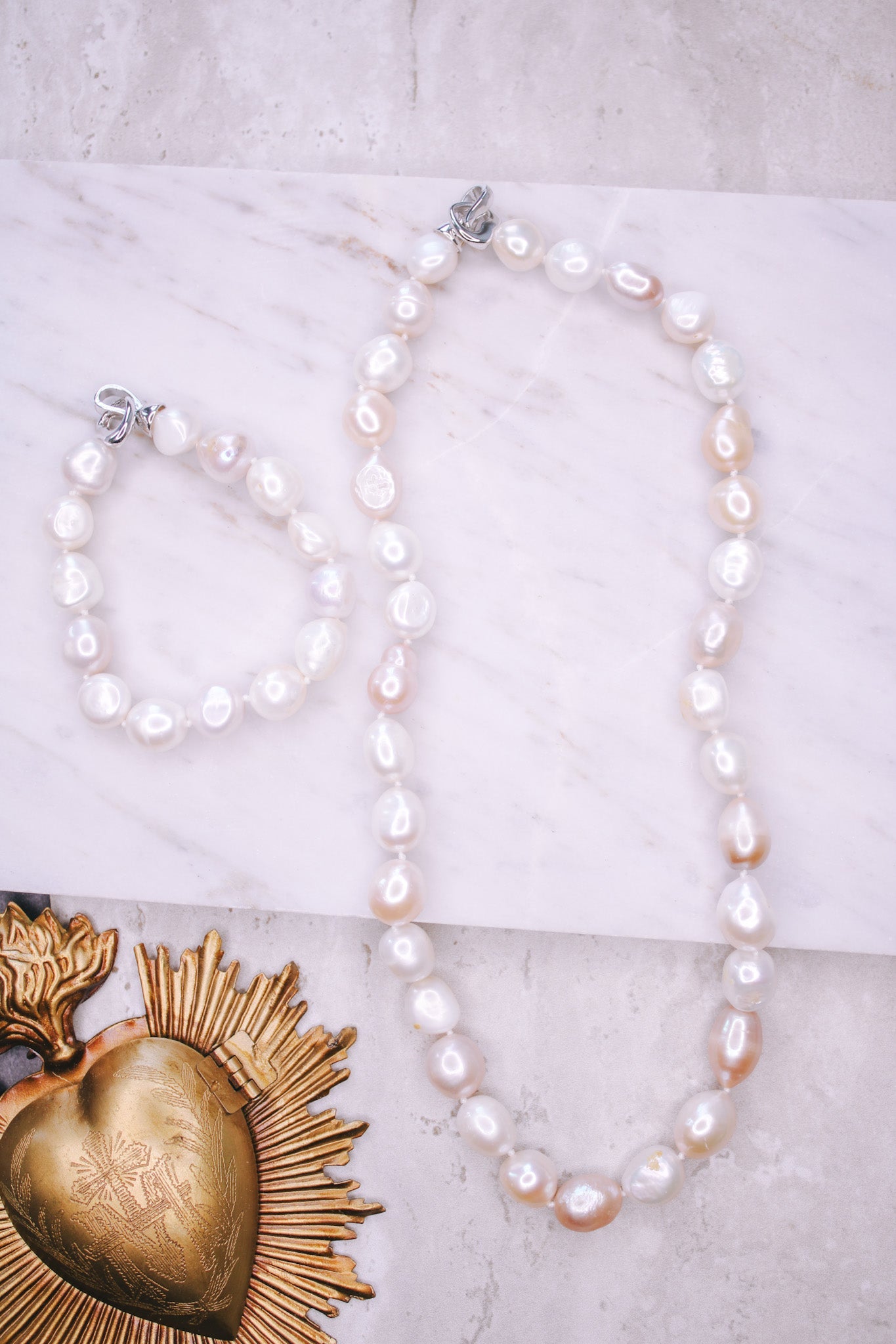Pearl Necklace/Bracelet - PinkJinjaNecklace