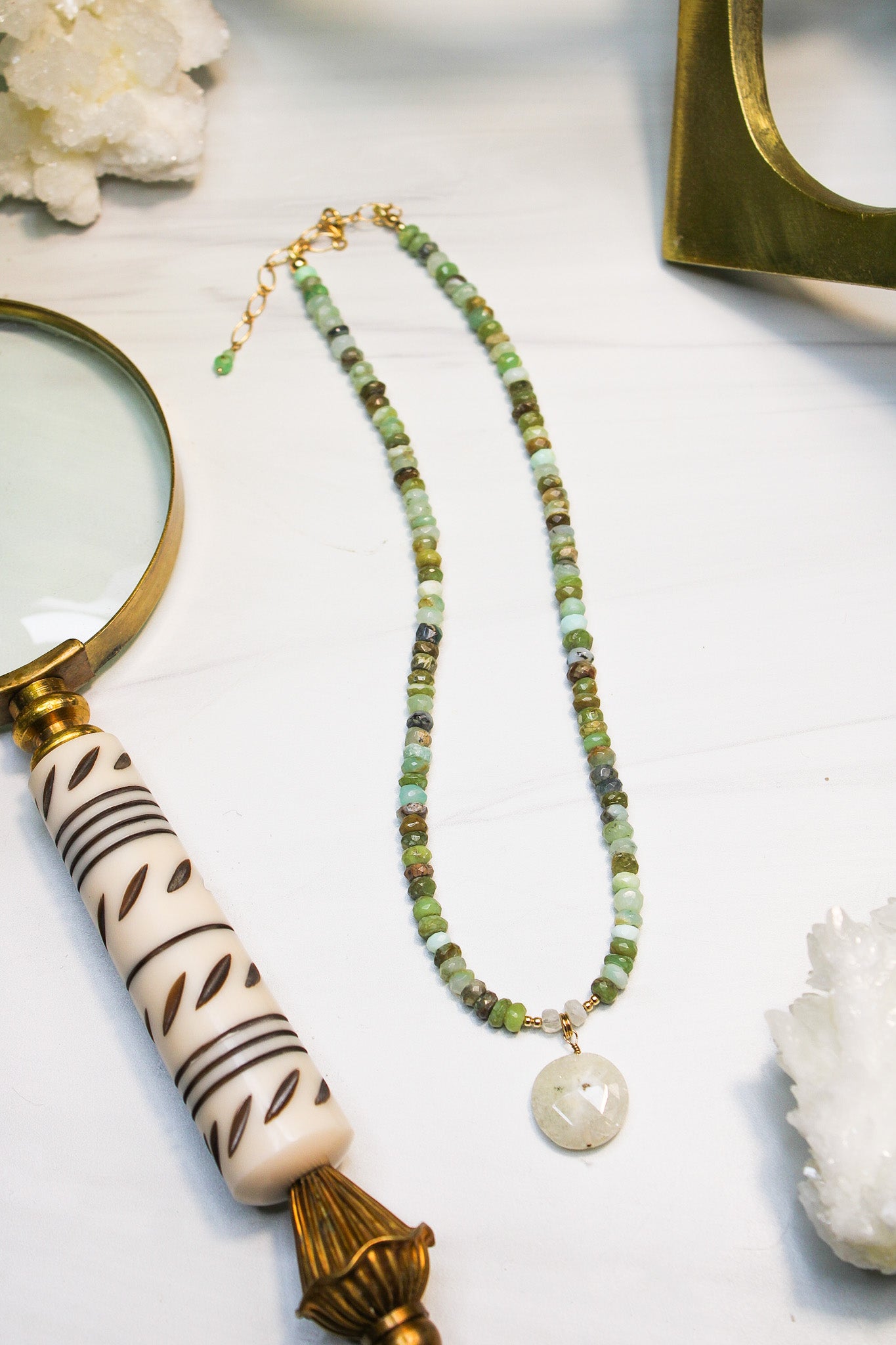 Peruvian Opal & Solar Quartz Necklace #2485James & Jezebellenecklace