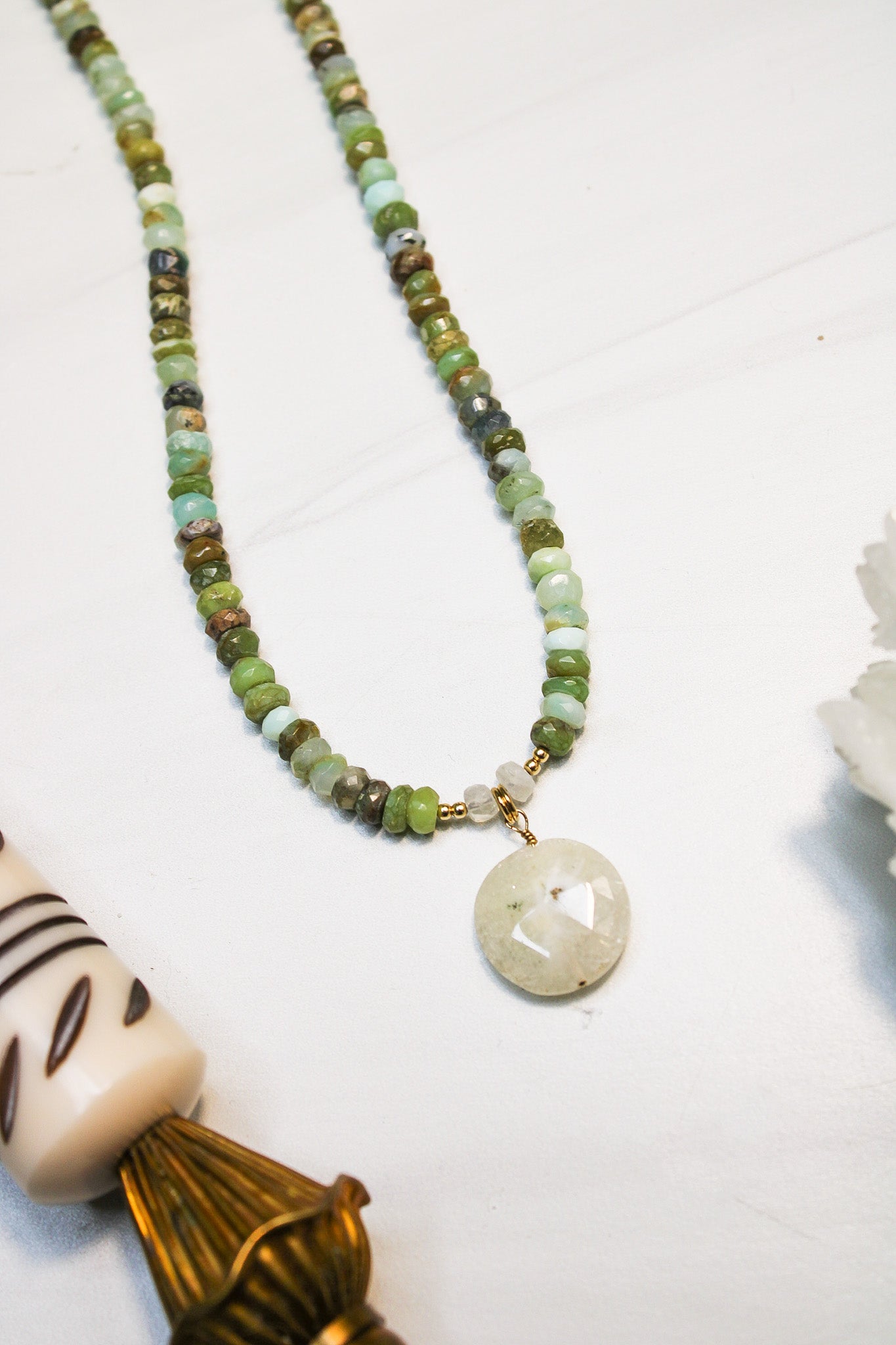 Peruvian Opal & Solar Quartz Necklace #2485James & Jezebellenecklace