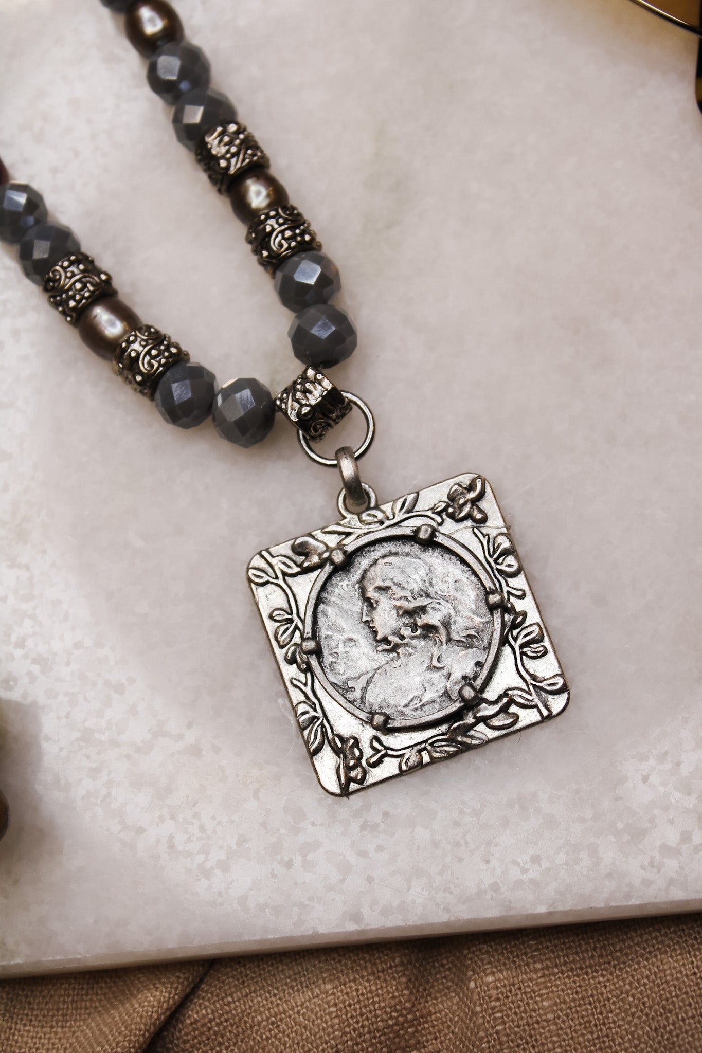 Pewter Joan of Arc Medal NecklaceBella Smith DesignsNecklace