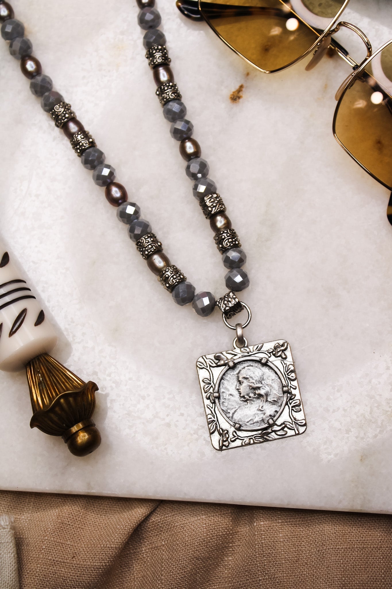 Pewter Joan of Arc Medal NecklaceBella Smith DesignsNecklace
