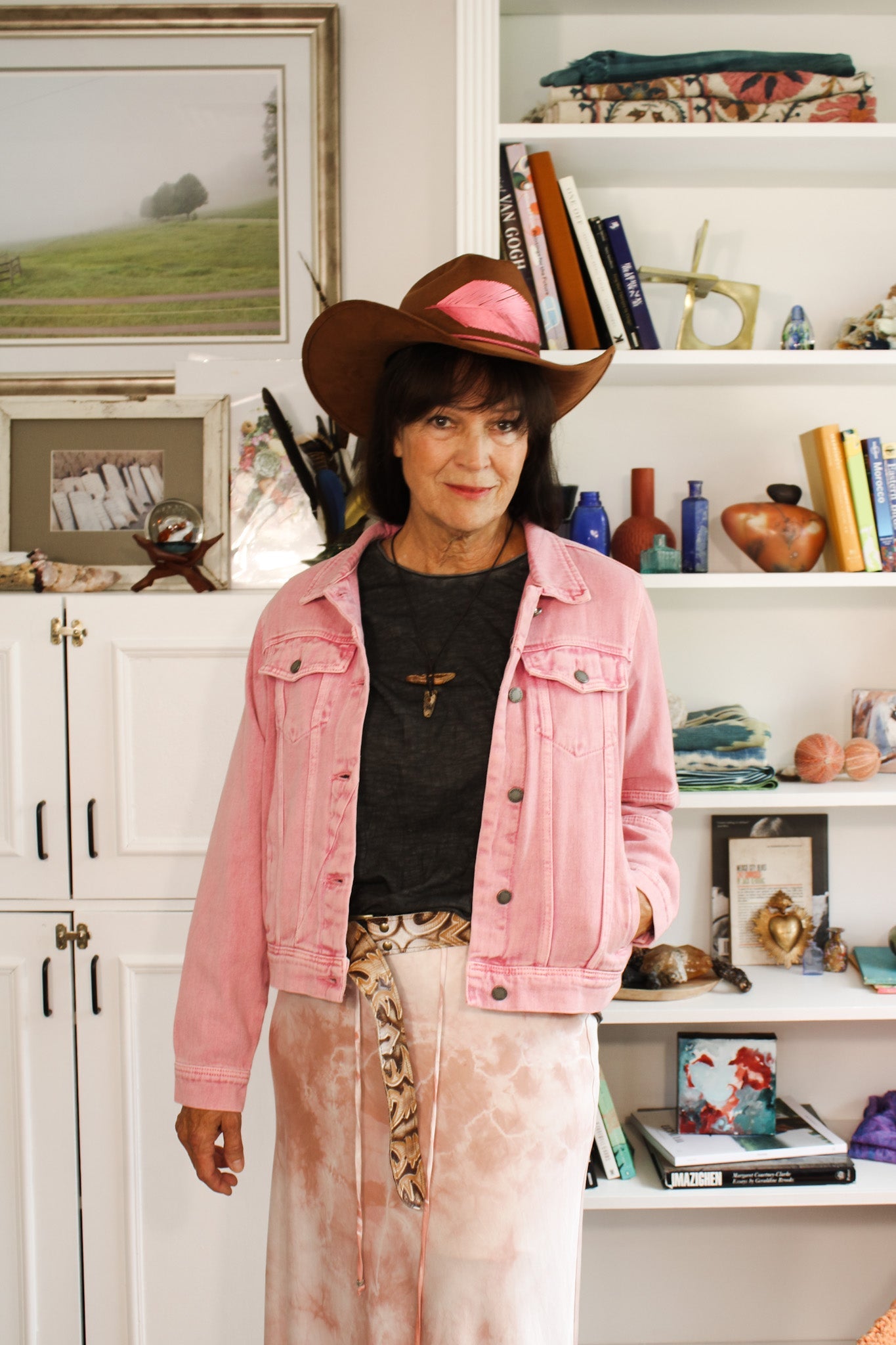 Pink Cropped Denim JacketVeveretJean Jacket