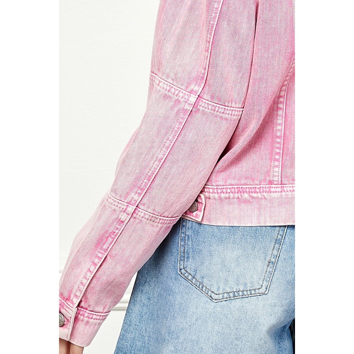 Pink Cropped Denim JacketVeveretJean Jacket