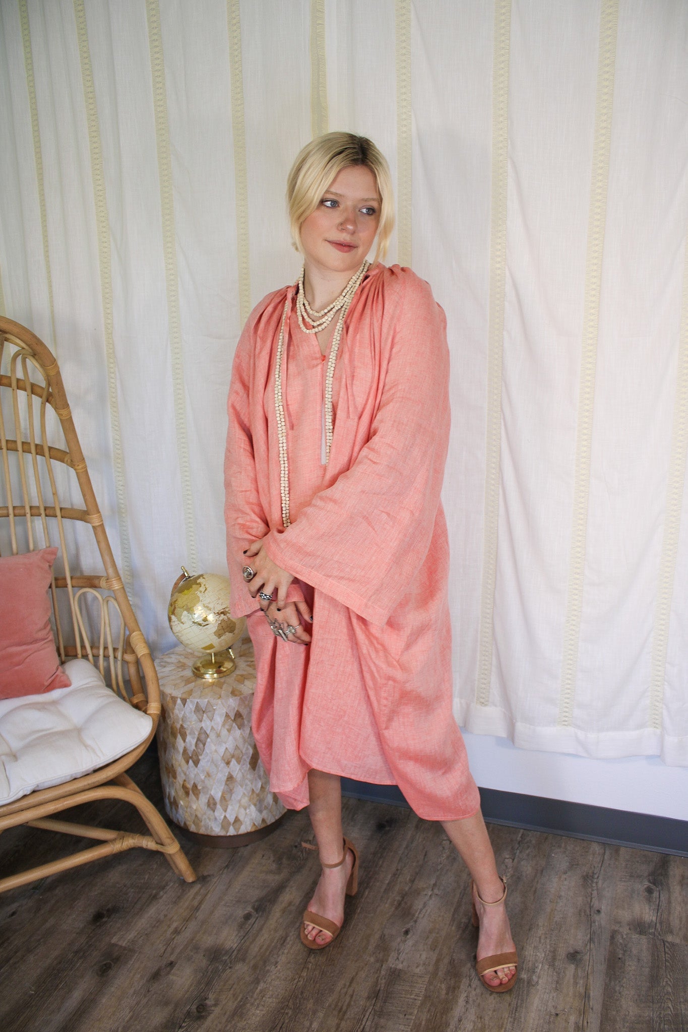 Plissé Dress - SalmonClaramontéDress
