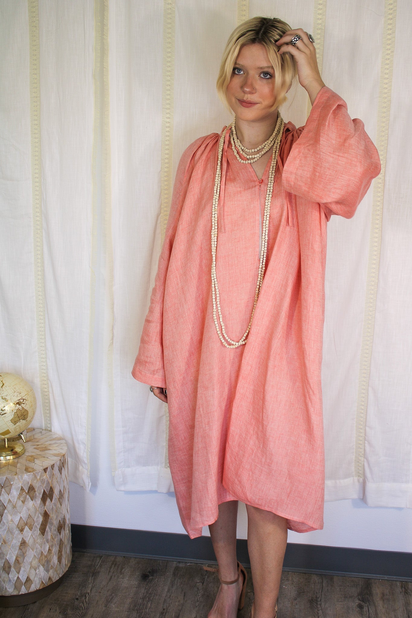 Plissé Dress - SalmonClaramontéDress