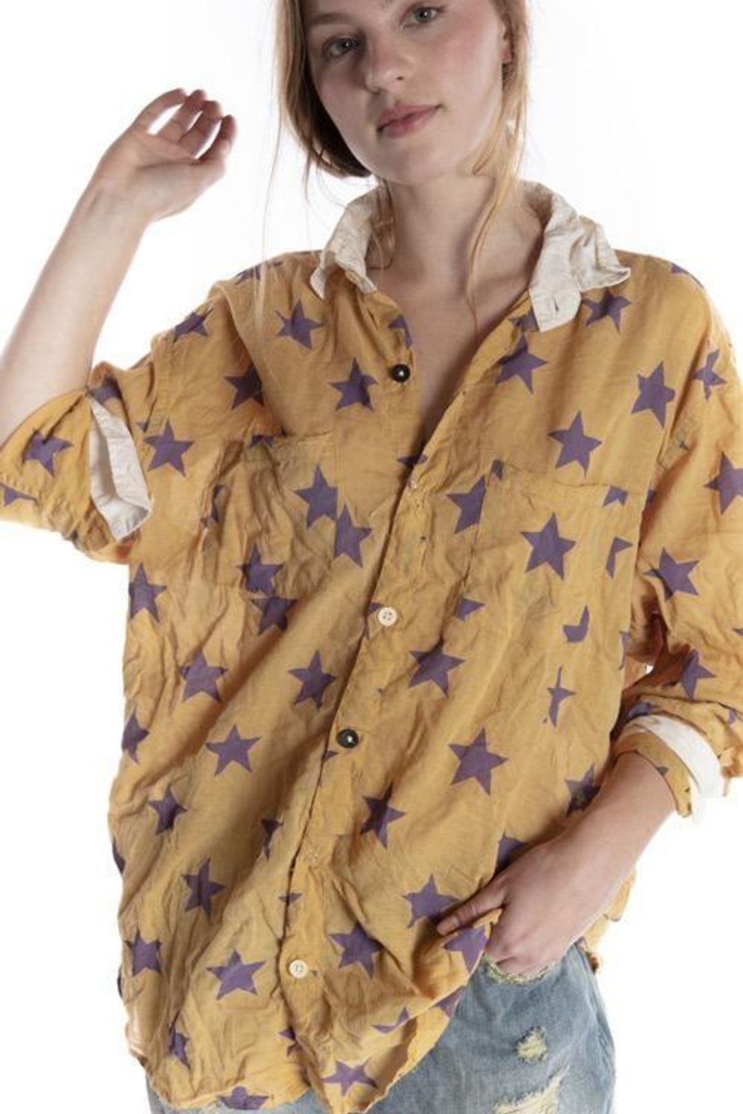 Poplin Top 943 - ExtragalacticMagnolia PearlShirts & Tops