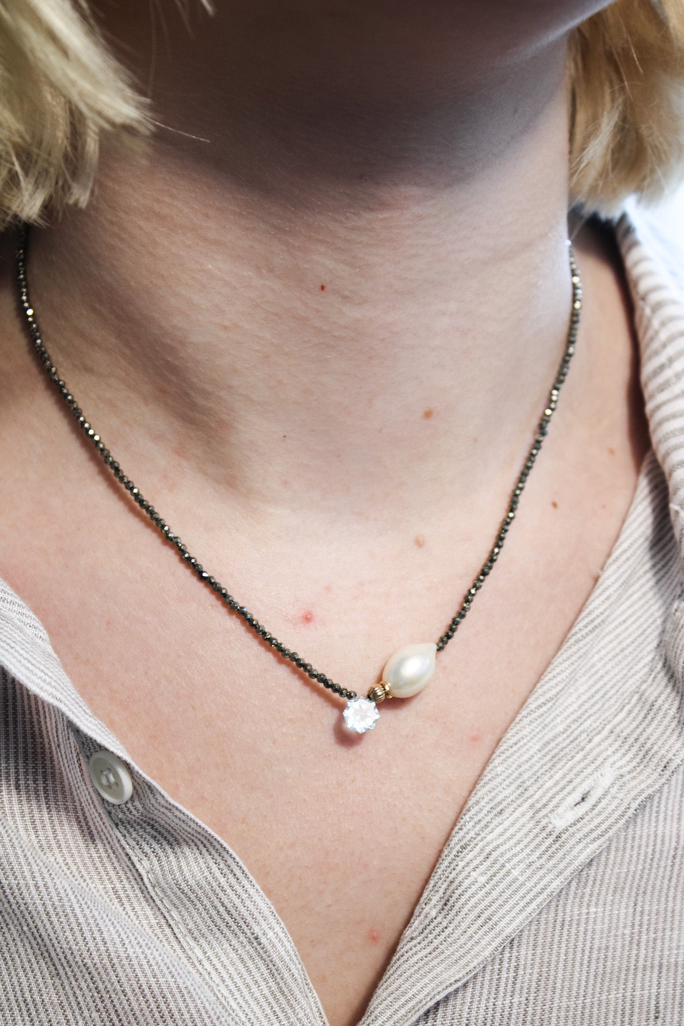 Pyrite Rondelles with Gemstone Necklace (Multiple Options)Beth ZinkNecklace