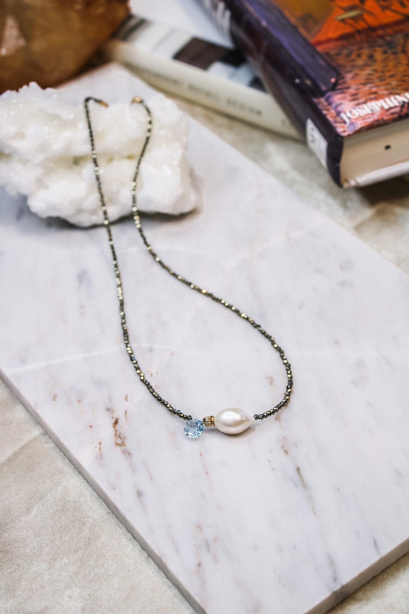 Pyrite Rondelles with Gemstone Necklace (Multiple Options)Beth ZinkNecklace