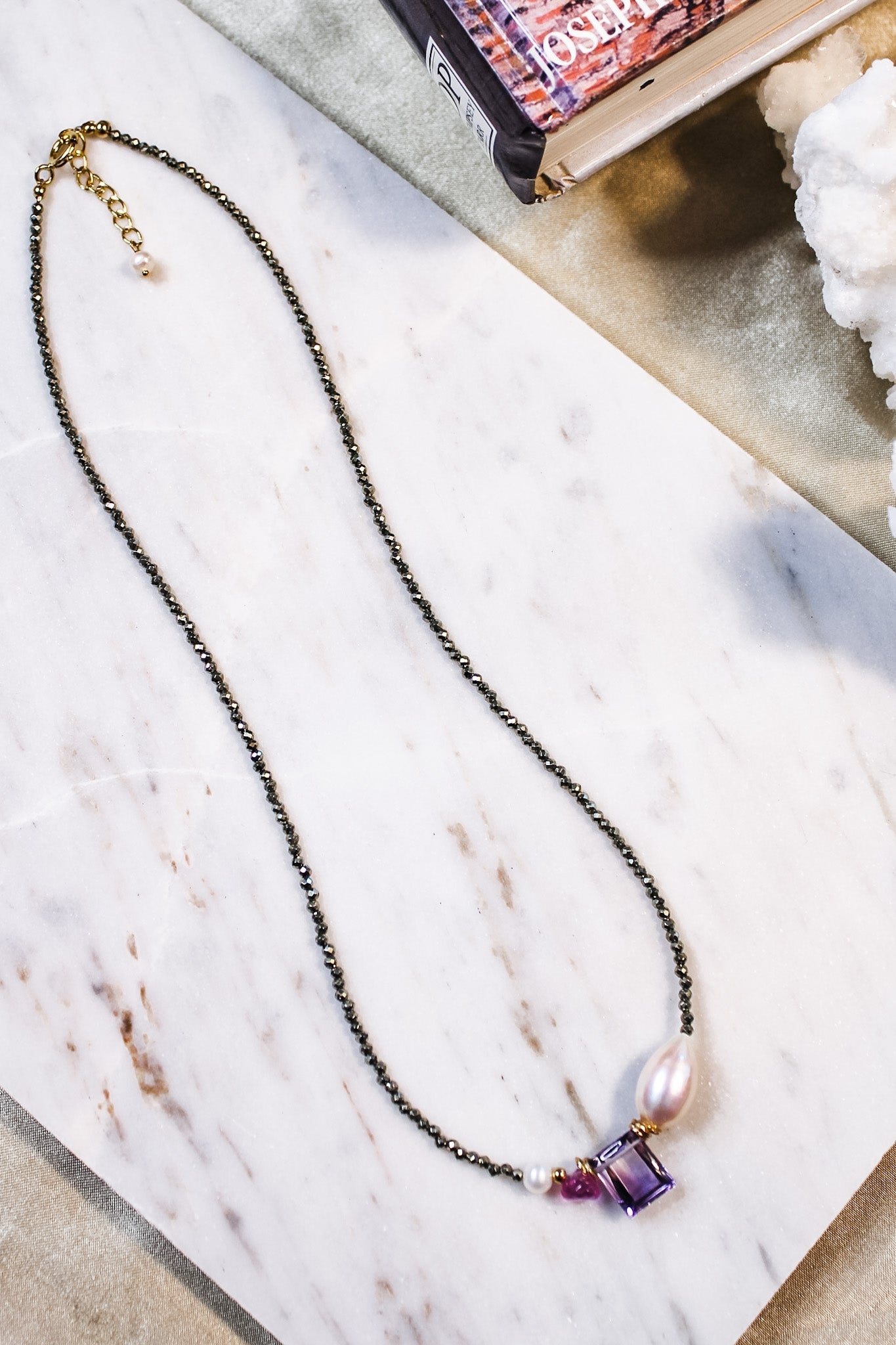 Pyrite Rondelles with Gemstone Necklace (Multiple Options)Beth ZinkNecklace