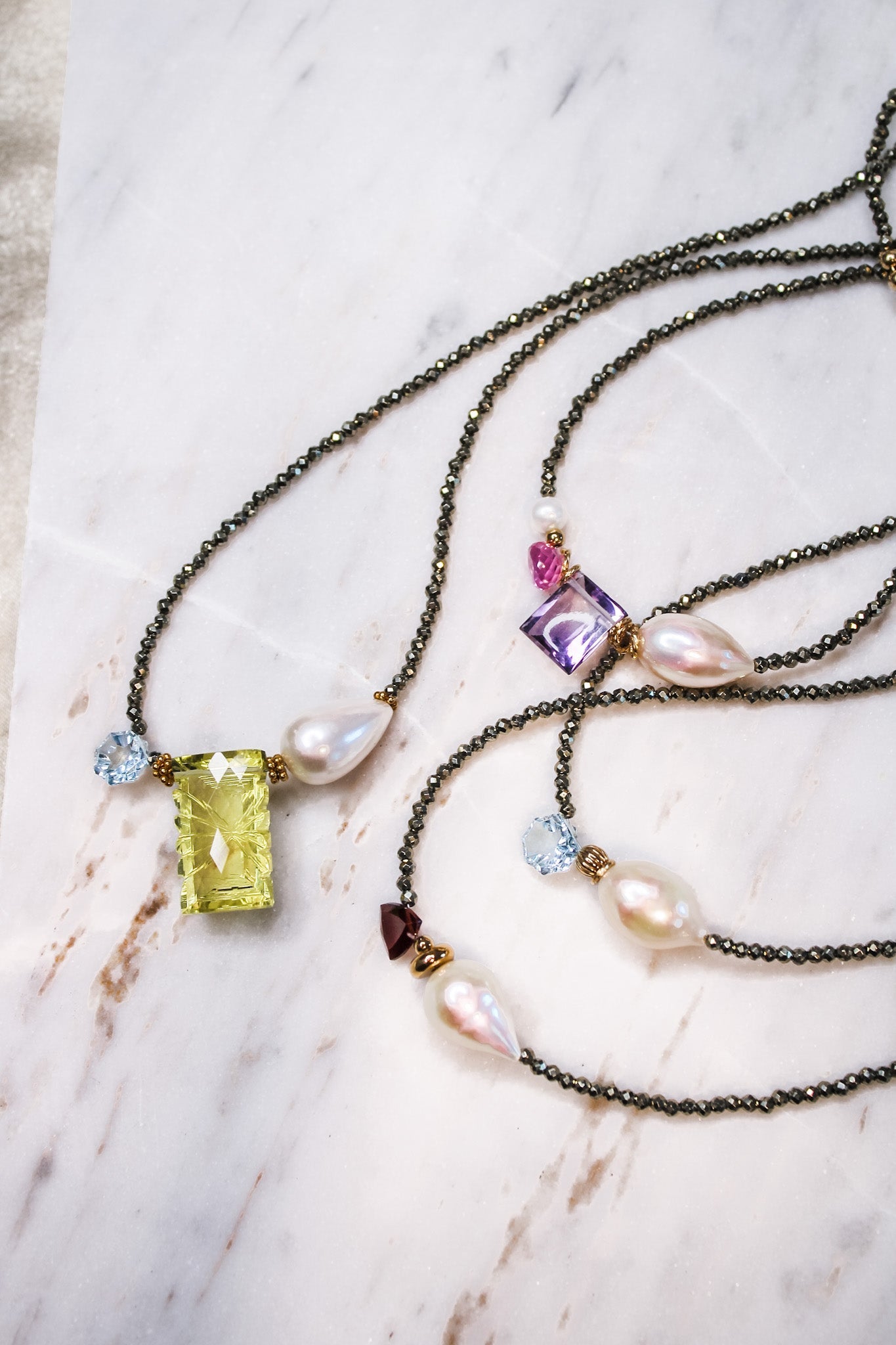 Pyrite Rondelles with Gemstone Necklace (Multiple Options)Beth ZinkNecklace