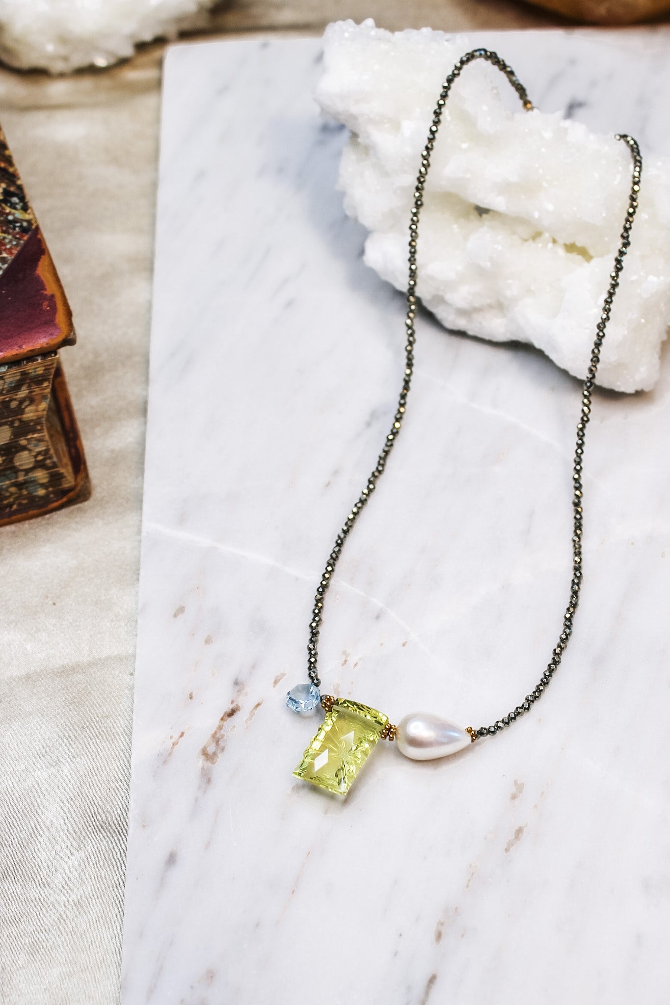 Pyrite Rondelles with Gemstone Necklace (Multiple Options)Beth ZinkNecklace