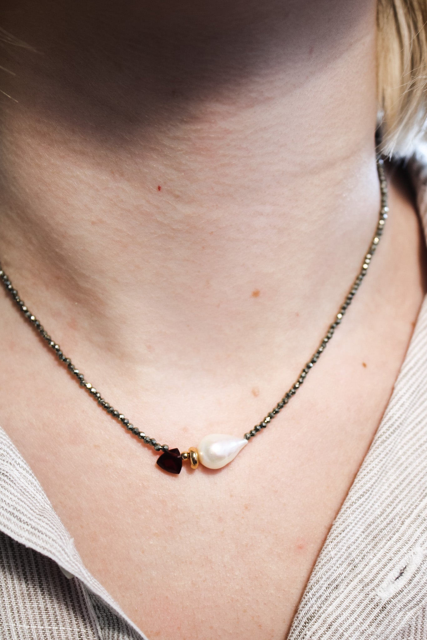 Pyrite Rondelles with Gemstone Necklace (Multiple Options)Beth ZinkNecklace