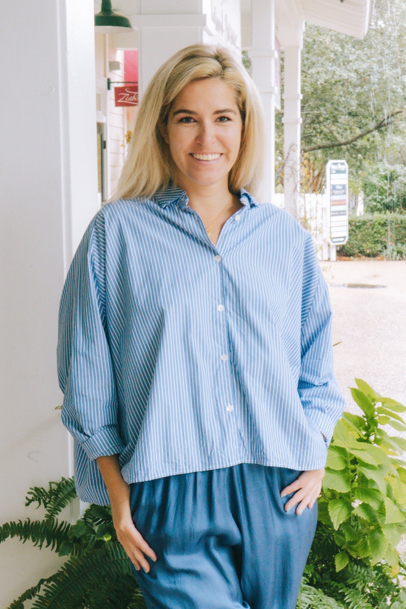 Raglan Sleeve Shirt - Blue StripesGallego DesportesShirts & Tops
