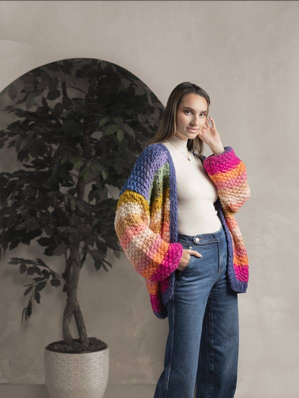 Rainbow Knitted Cardigan KimonoSAACHICoats & Jackets
