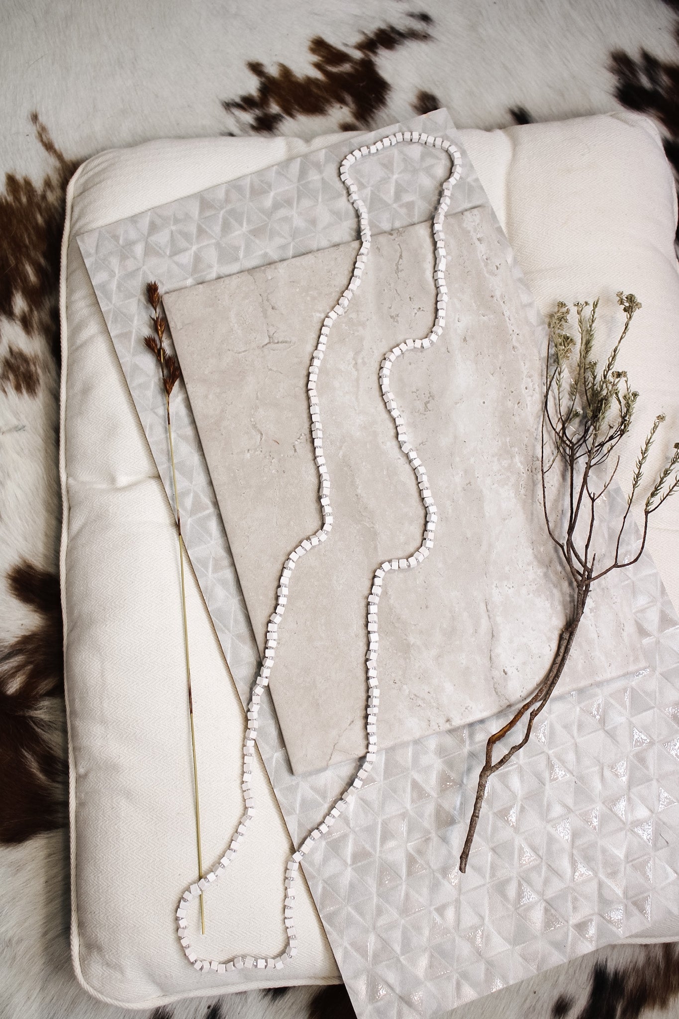 Recycled Wooden Bead Necklace - Ivory SingleJianhuiNecklace