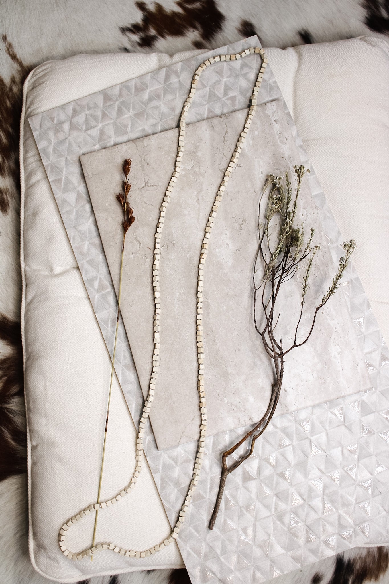 Recycled Wooden Bead Necklace - Light Natural SingleJianhuiNecklace