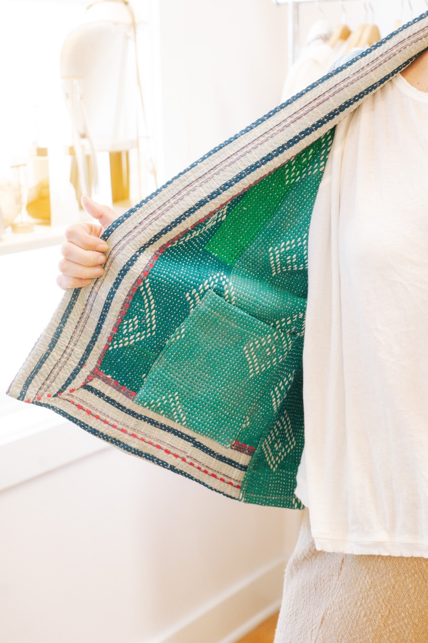 Reversible Kantha Cotton Jacket #15Rare FindsJacket