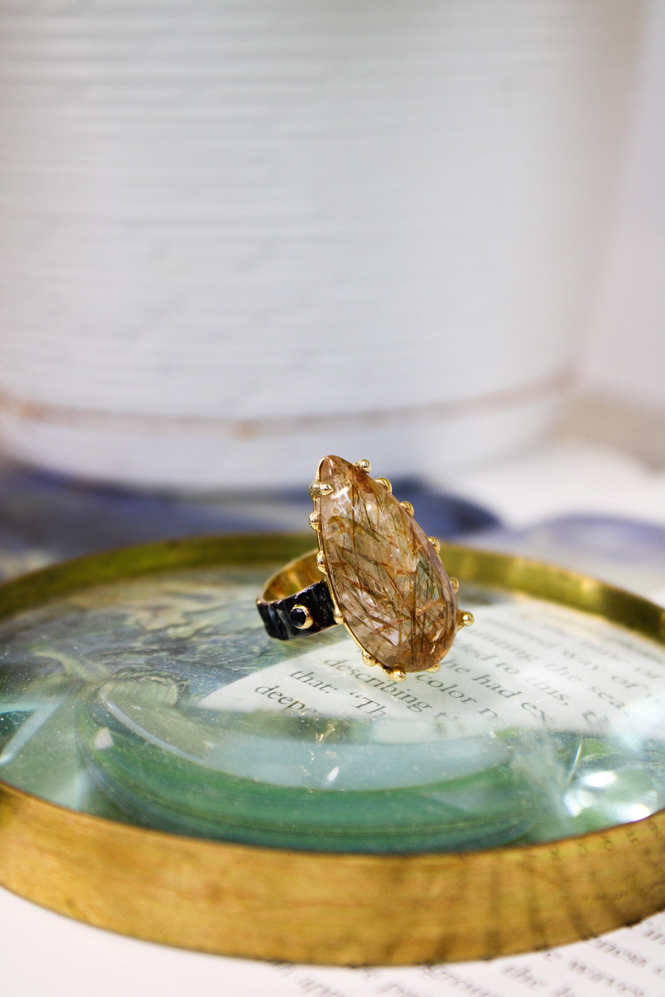 Rutilated Citrine Teardrop RingRare FindsRing