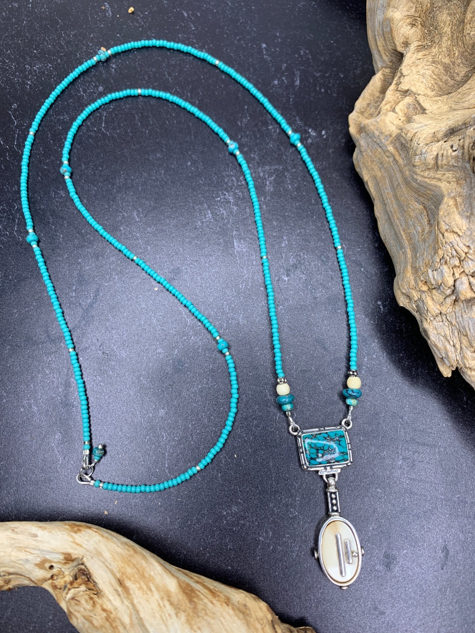 Seed Bead Necklace #004FosilartNecklace