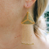 Short Chain Fringe Earrings- GreenDebra PyeattEarrings