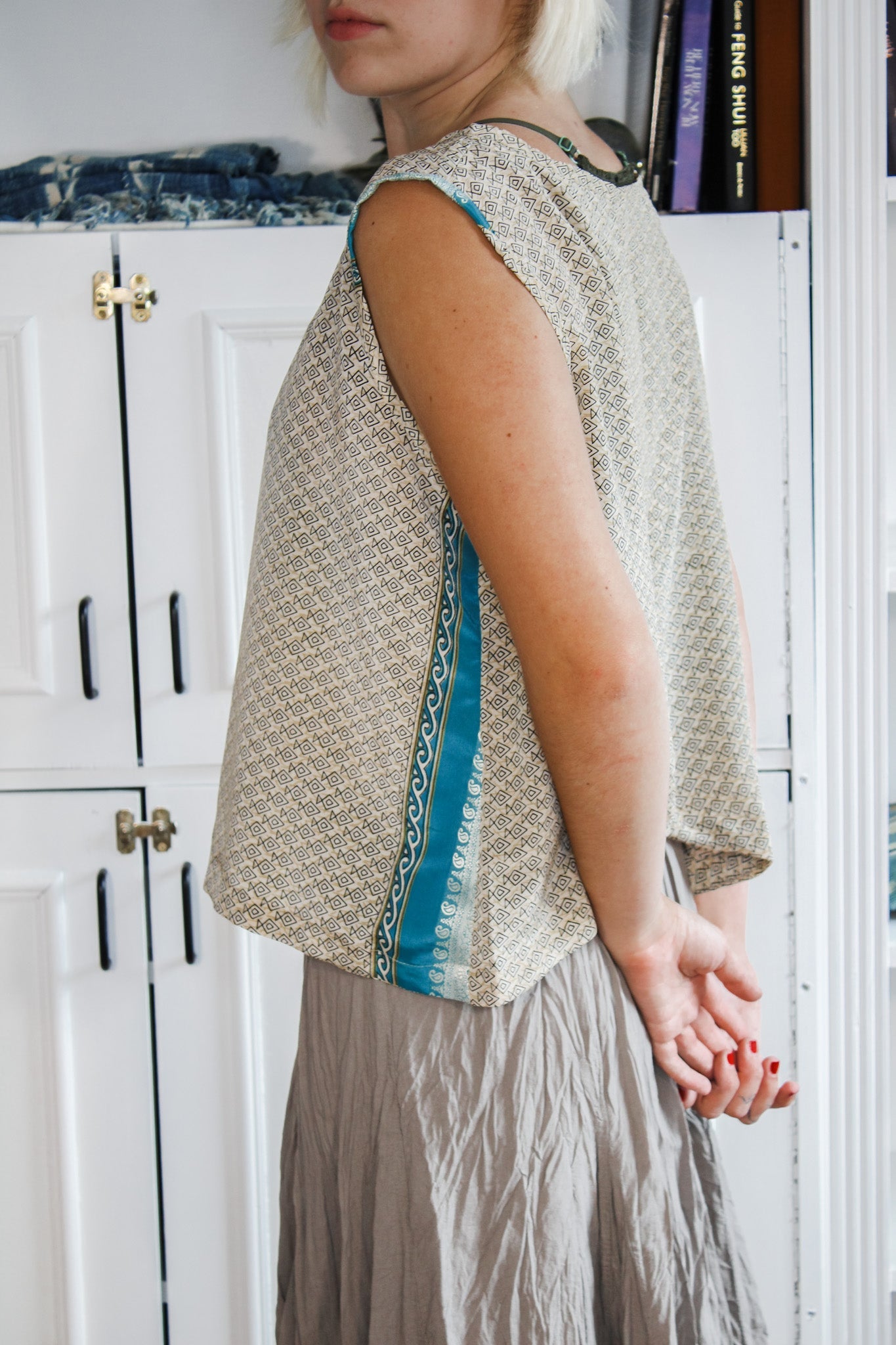 Silk in Bloom Crop Tank #04 96Kantha BaeShirts