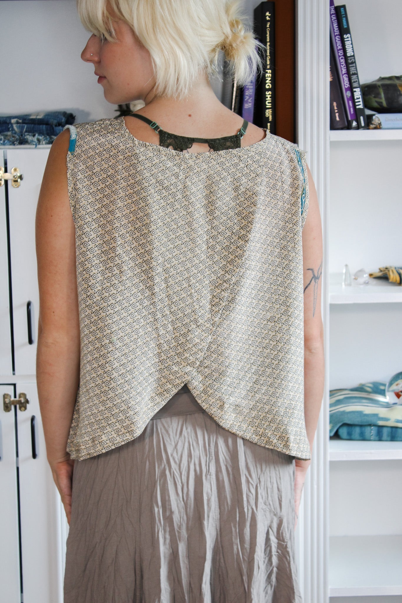 Silk in Bloom Crop Tank #04 96Kantha BaeShirts
