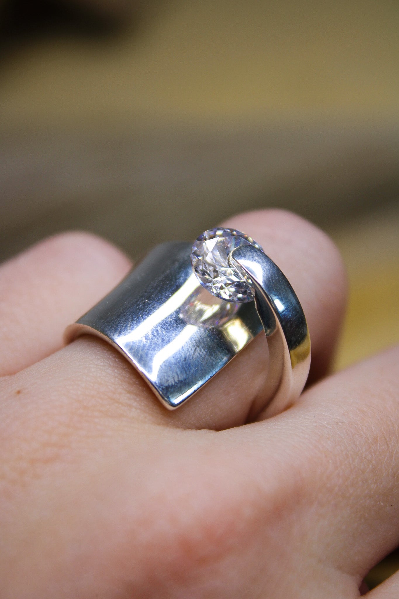 Silver Cubic Zirconium RingBORARing
