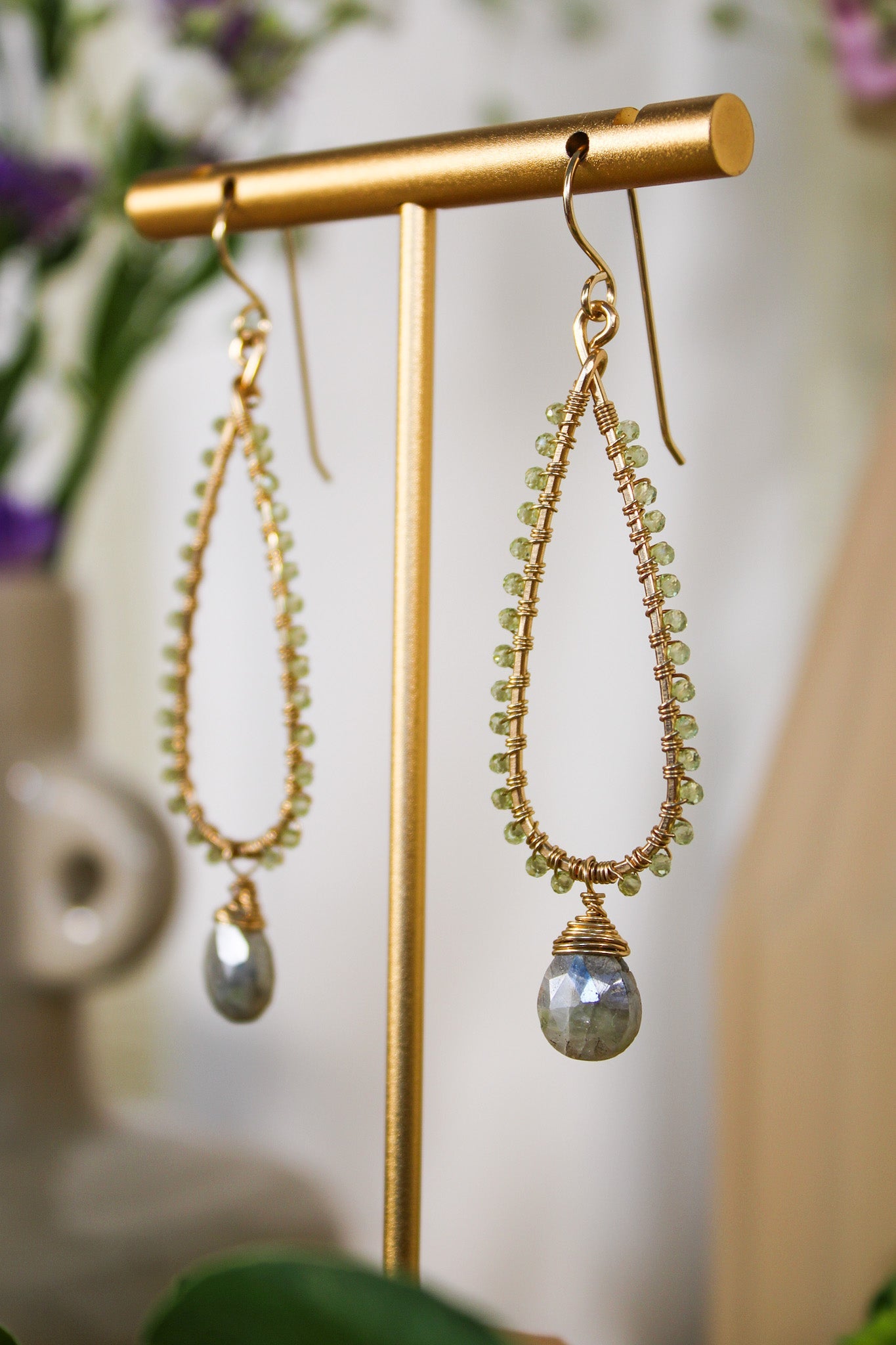 Silverite & Peridot Earrings #1409James & JezebelleEarrings