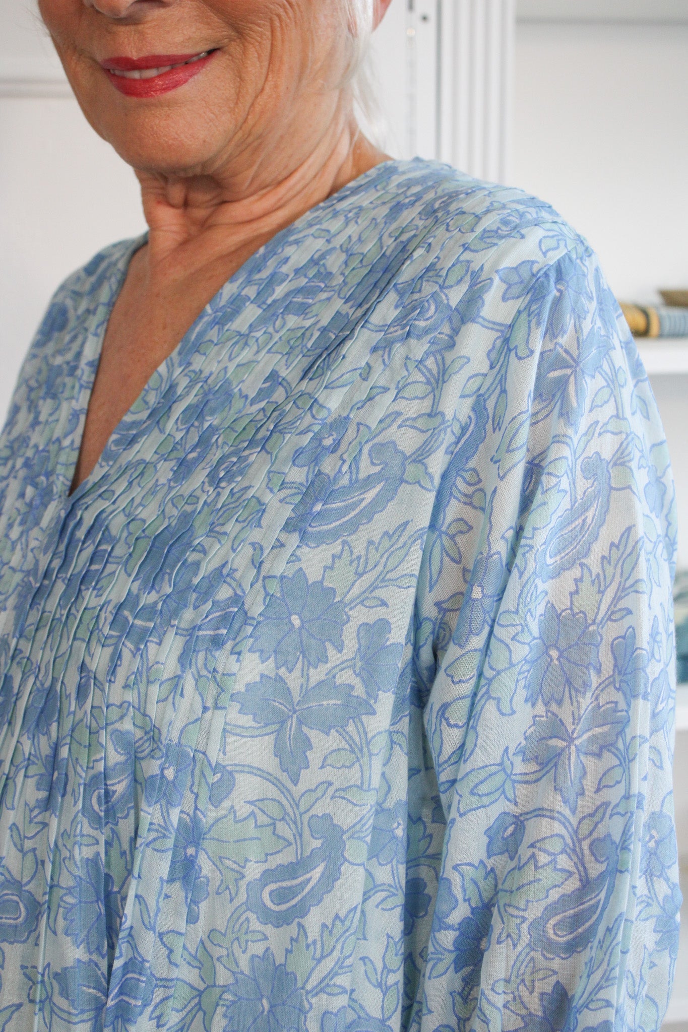 Skye Dress - Block Printed Light BlueDolmaDress